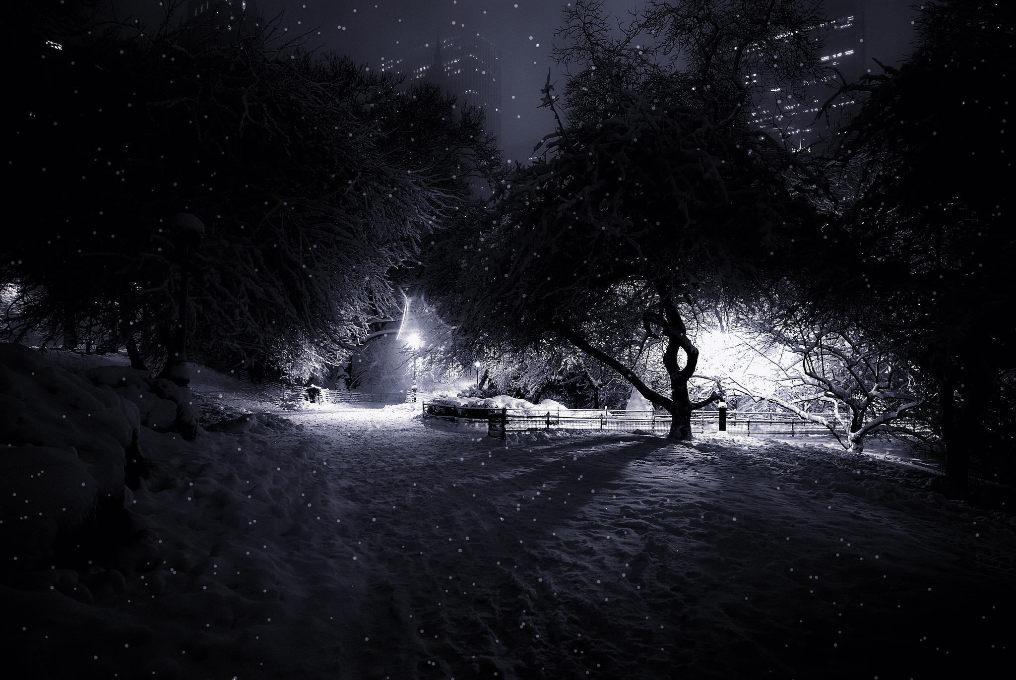 Темный холодный вечер. Зимний ночной пейзаж. Снег ночью. Мрачный зимний пейзаж. Зимняя ночь.