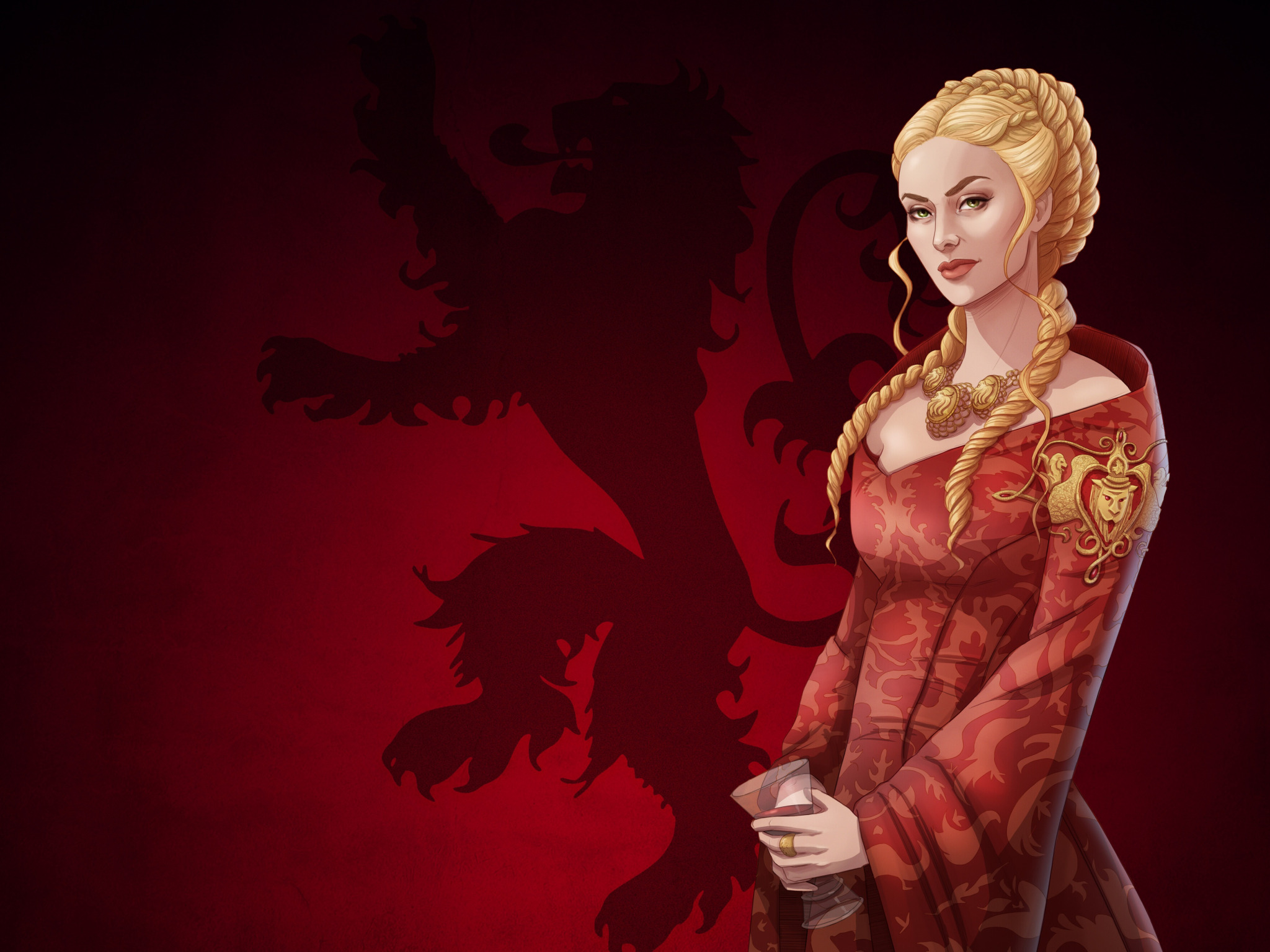 Девушка, Блондинка, Арт, Queen, <b>Игра</b> <b>Престолов</b>, <b>Game</b> of thrones, Cersei Lan...