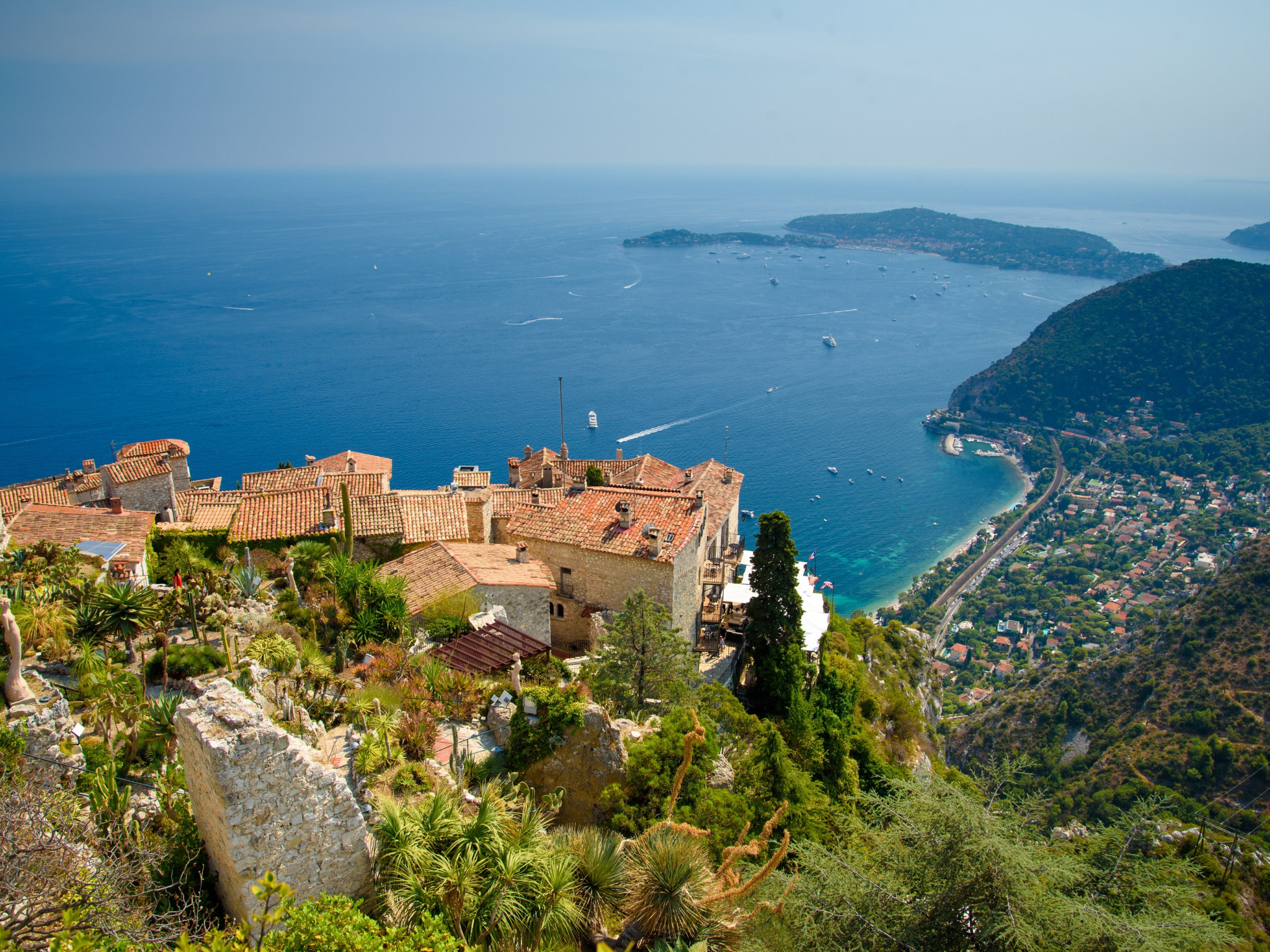 море, Франция, дома, панорама