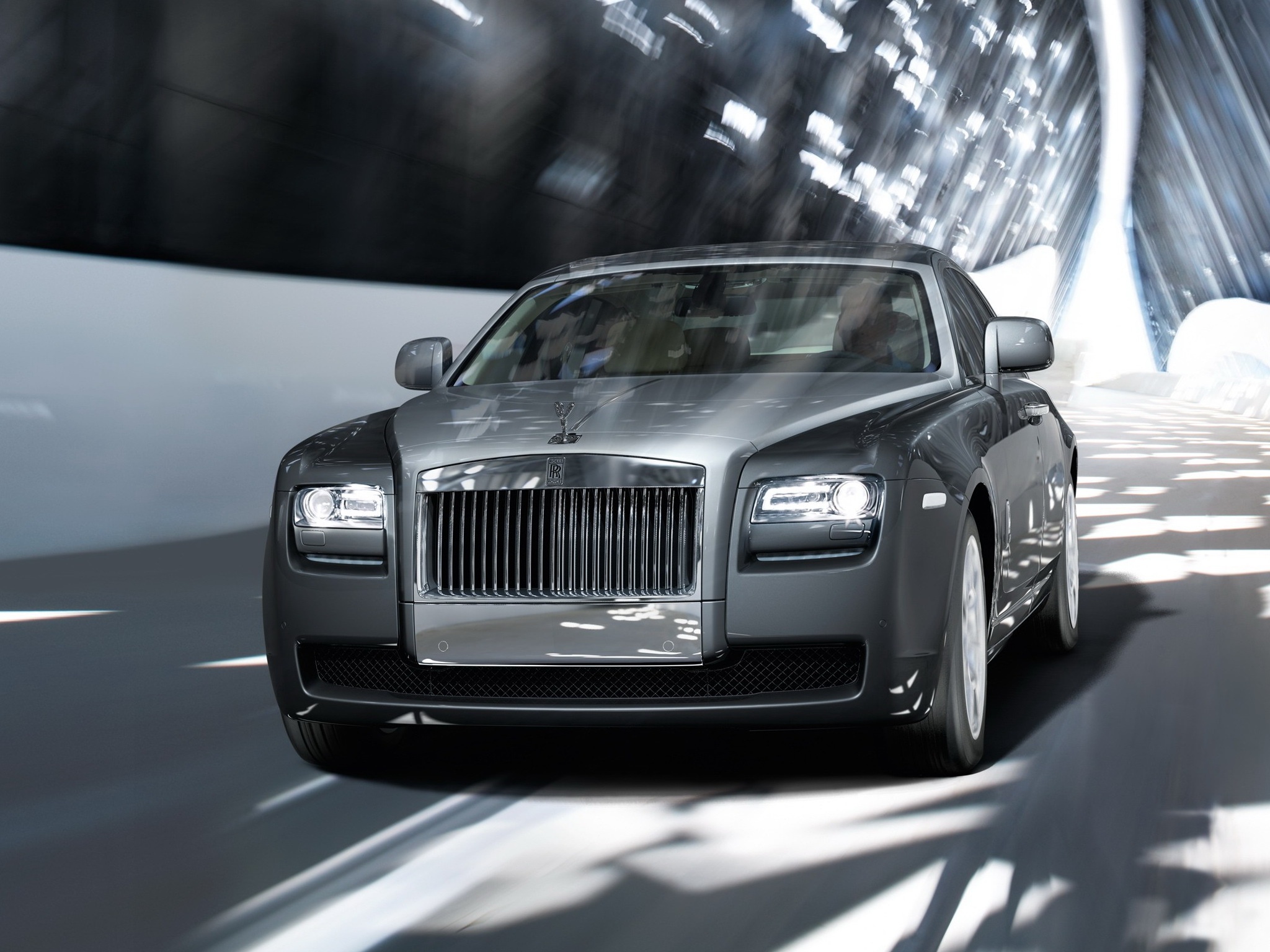 Обои Дорога, Rolls-Royce, Машина, Серый, Движение, Car, Ghost, Автомобиль  на телефон и рабочий стол, раздел машины, разрешение 2048x1536 - скачать