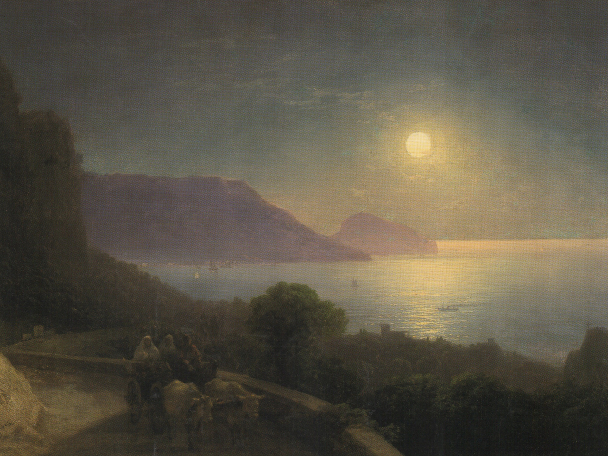 Горы на картине айвазовского ночные пейзажи что. Айвазовский картины Лунная ночь. Картины Айвазовского Феодосия Лунная ночь.