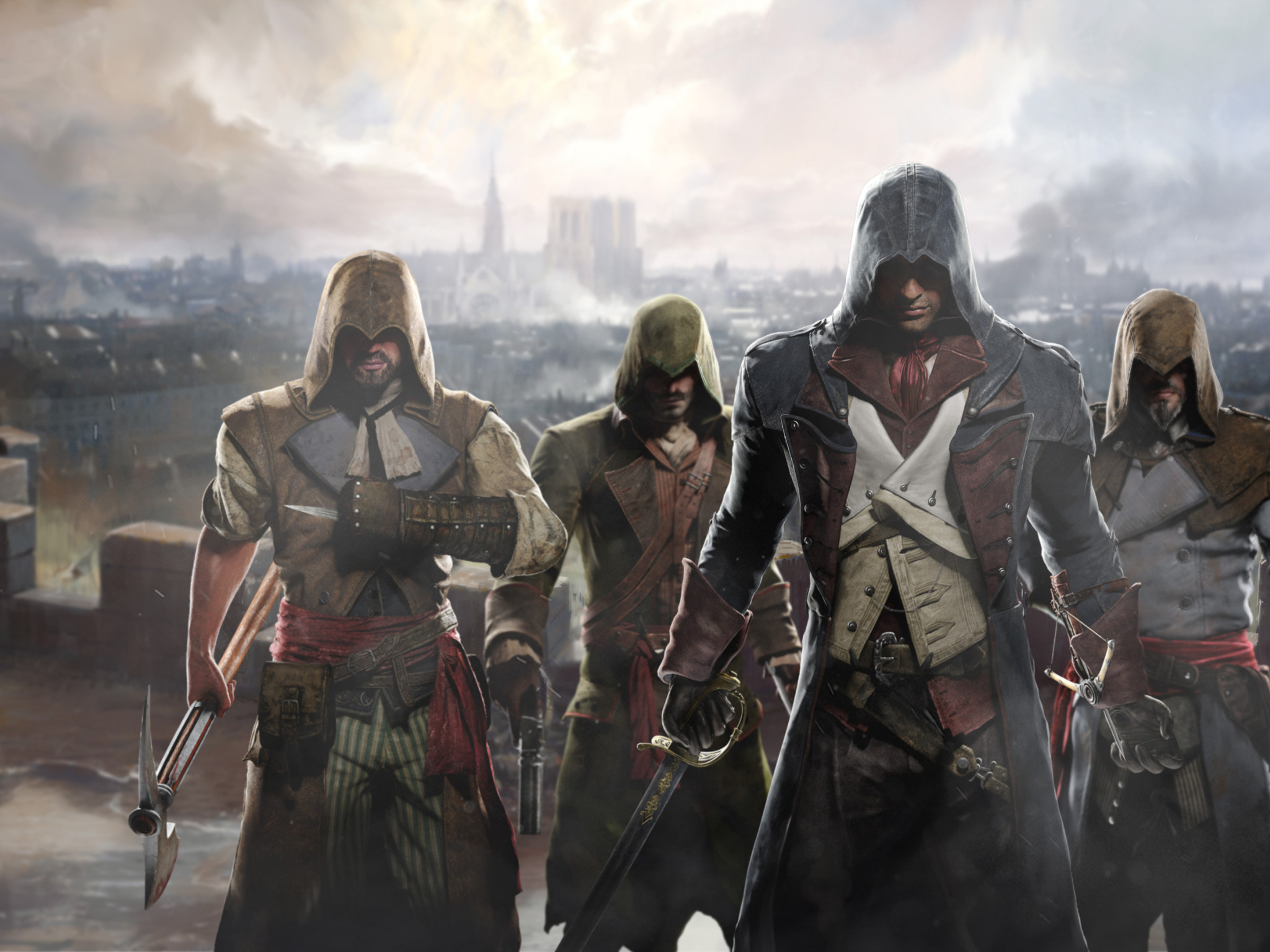 пистолет, меч, топор, art, <b>ассасины</b>, <b>Assassin</b>&apos;s <b>Creed</b>: <b>Unity</b>.