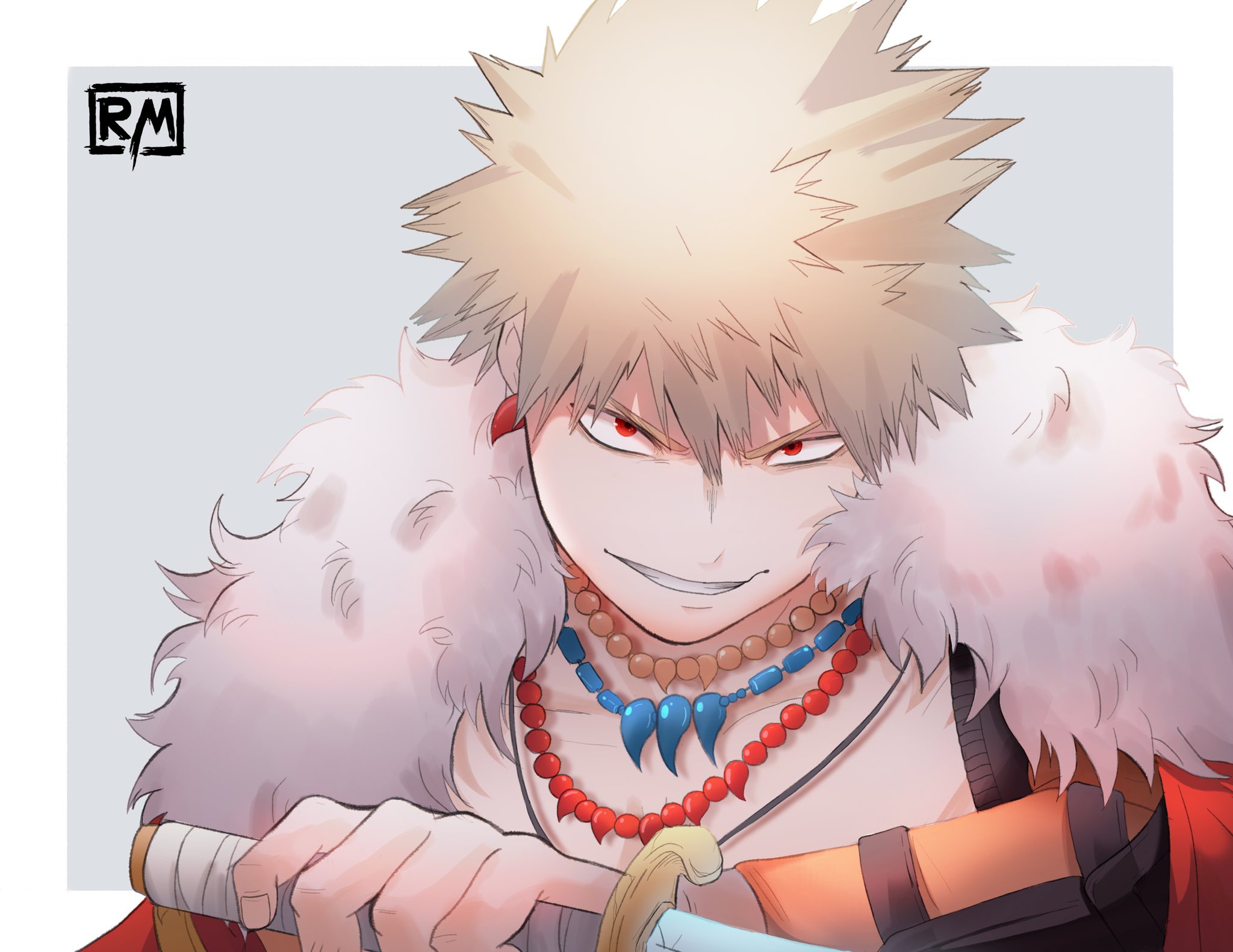 Скачать обои взгляд, улыбка, парень, My Hero Academia, Boku No Hero  Academia, Bakugou Katsuki, Моя Геройская Академия, Бакуго Катсуки, раздел  сёнэн в разрешении 2048x1582