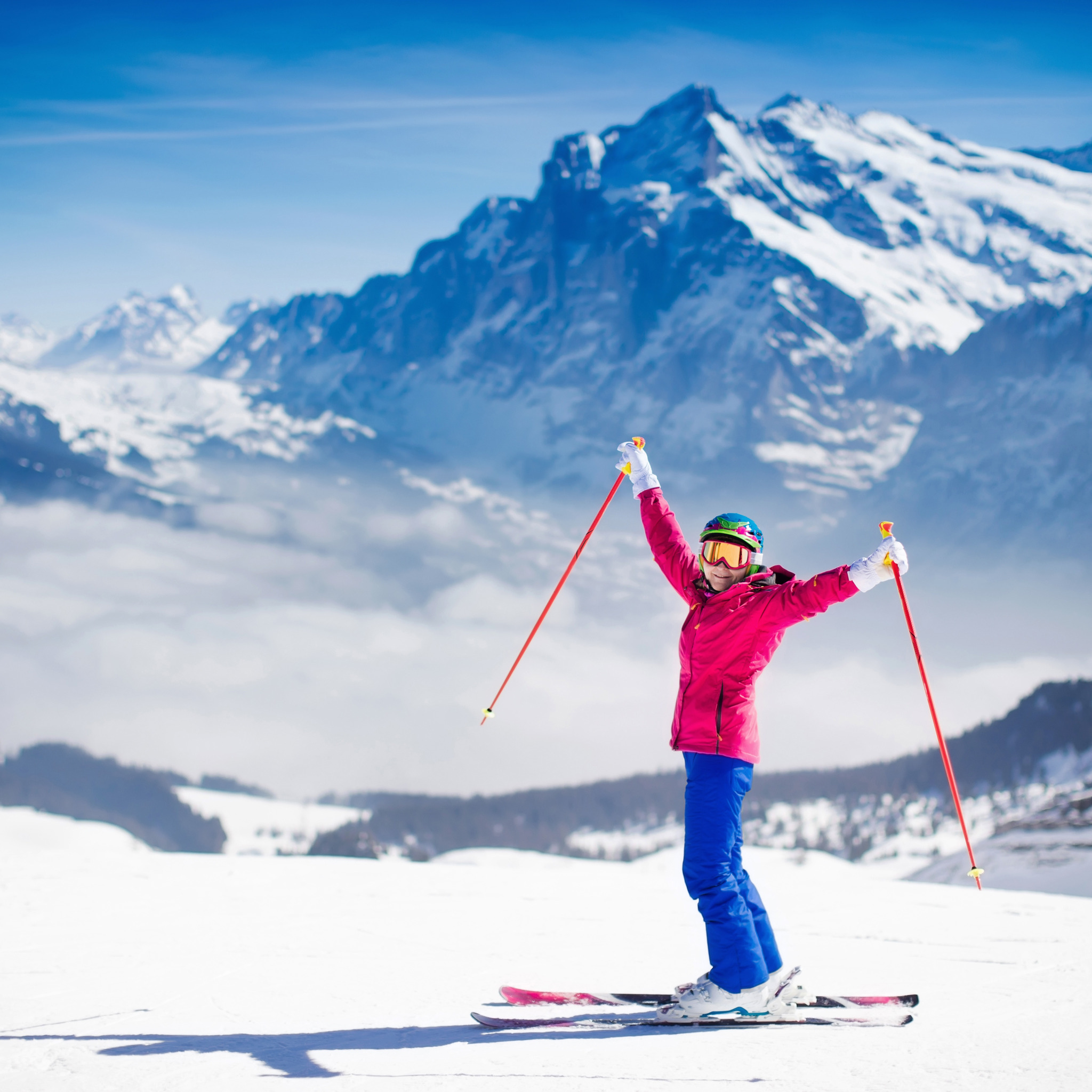 Ostrich Snow Skiing