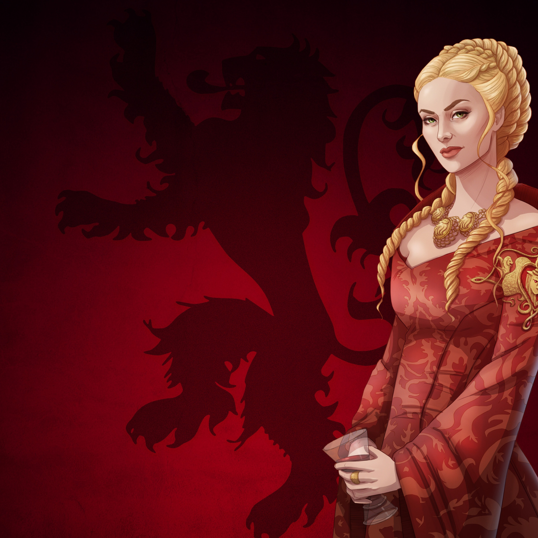 Девушка, Блондинка, Арт, Queen, <b>Игра</b> <b>Престолов</b>, <b>Game</b> of thrones, Cersei Lan...