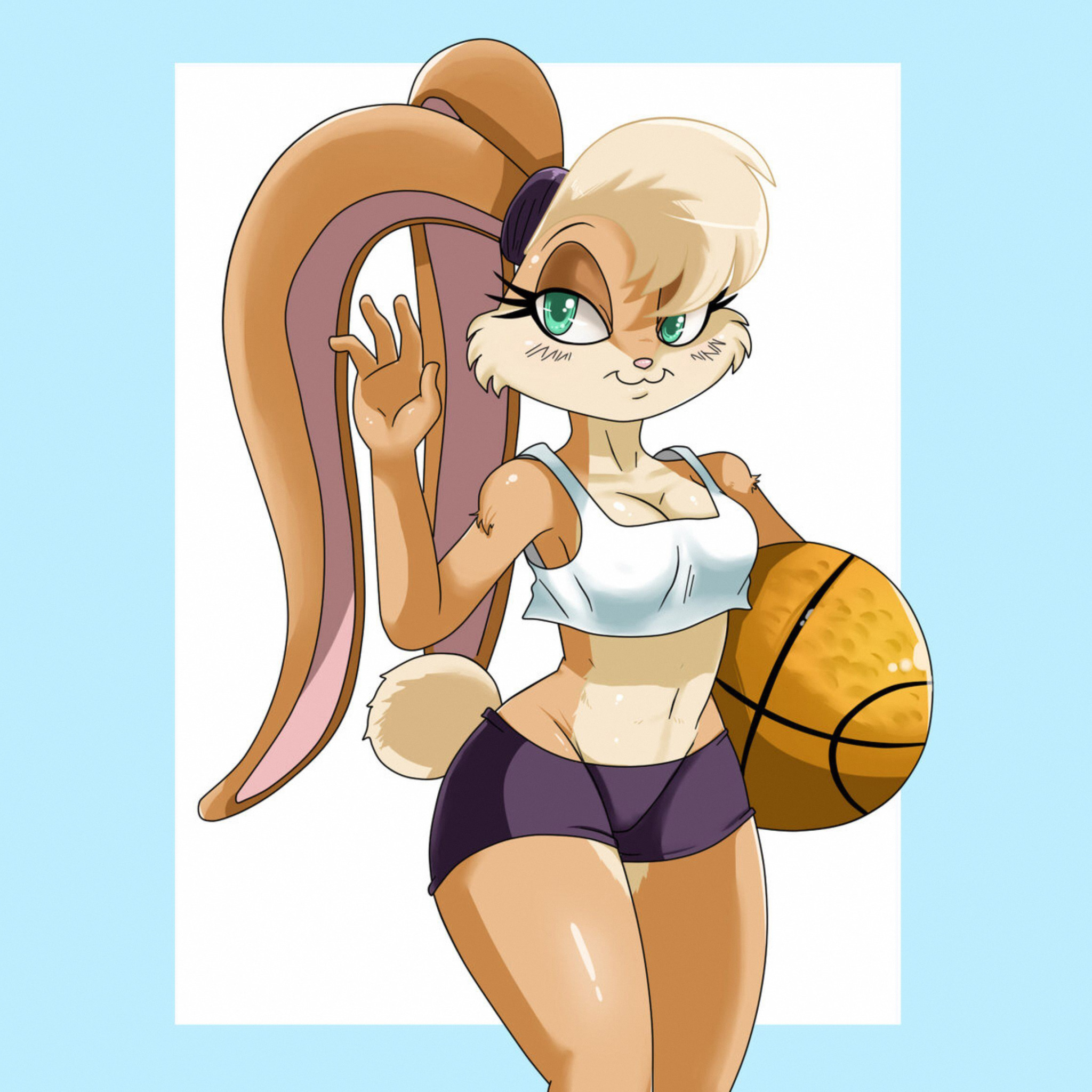 Скачать обои Арт, Мультфильм, Lola, Looney Tunes, Lola Bunny, Лола Банни,  раздел минимализм в разрешении 2048x2048