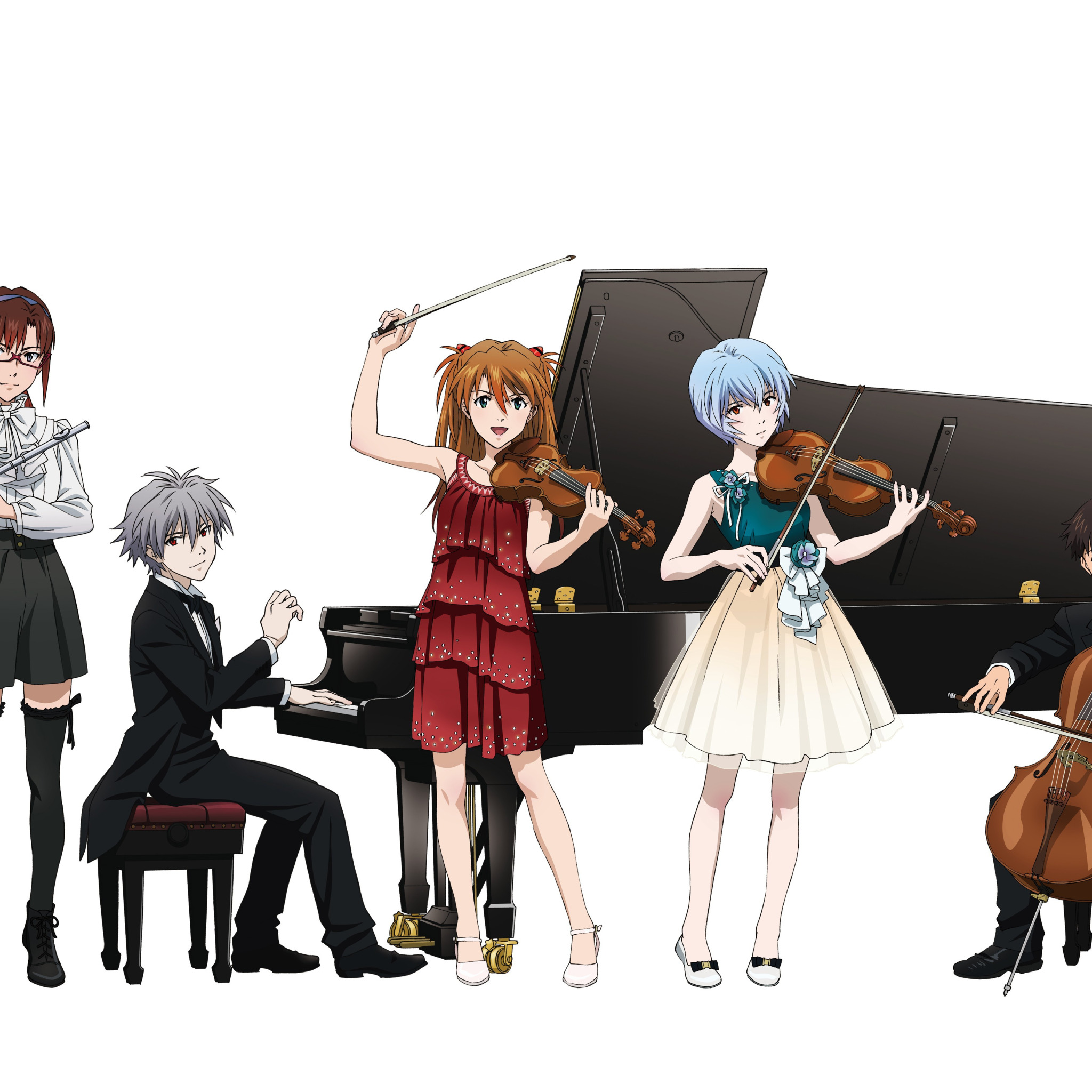 Скачать обои game, Neon Genesis Evangelion, anime, piano, violin, cello,  japanese, flute, раздел сёнэн в разрешении 2048x2048