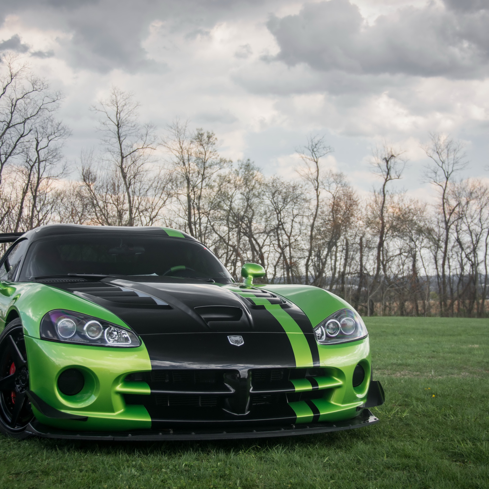 Dodge Viper черный 4k