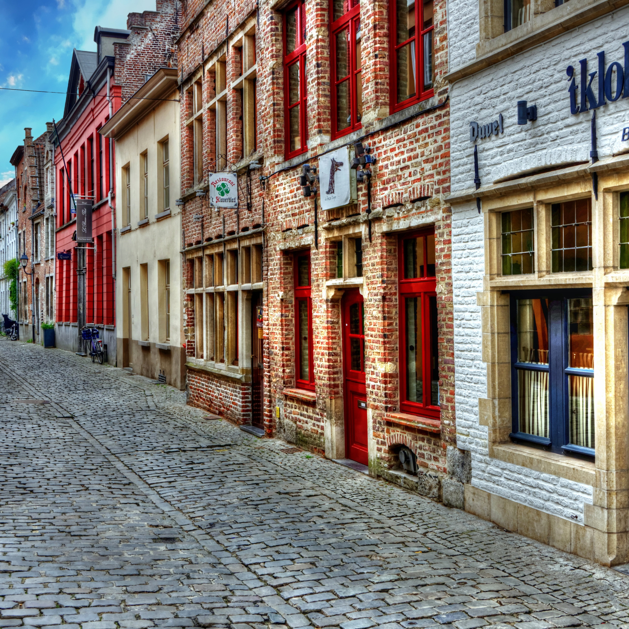 Бесплатно фото улица Скачать обои улица, здания, HDR, Бельгия, street, houses, Belgium, Гент, раздел 