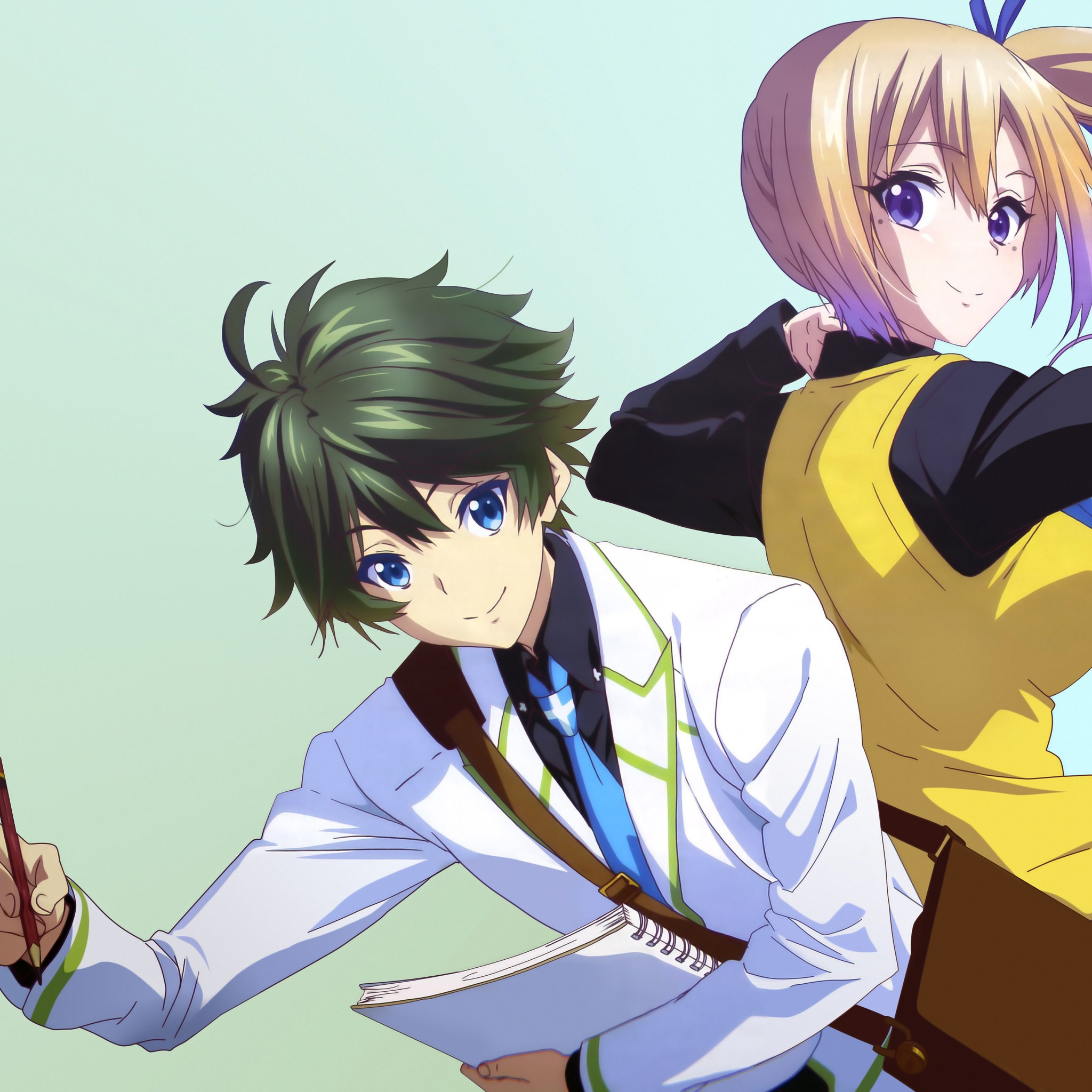 Скачать обои anime, japanese, bishojo, seifuku, Musaigen no Phantom World,  Mai Kawakami, Myriad Colors Phantom World, Haruhiko Ichijou, раздел сёдзё в  разрешении 2048x2048