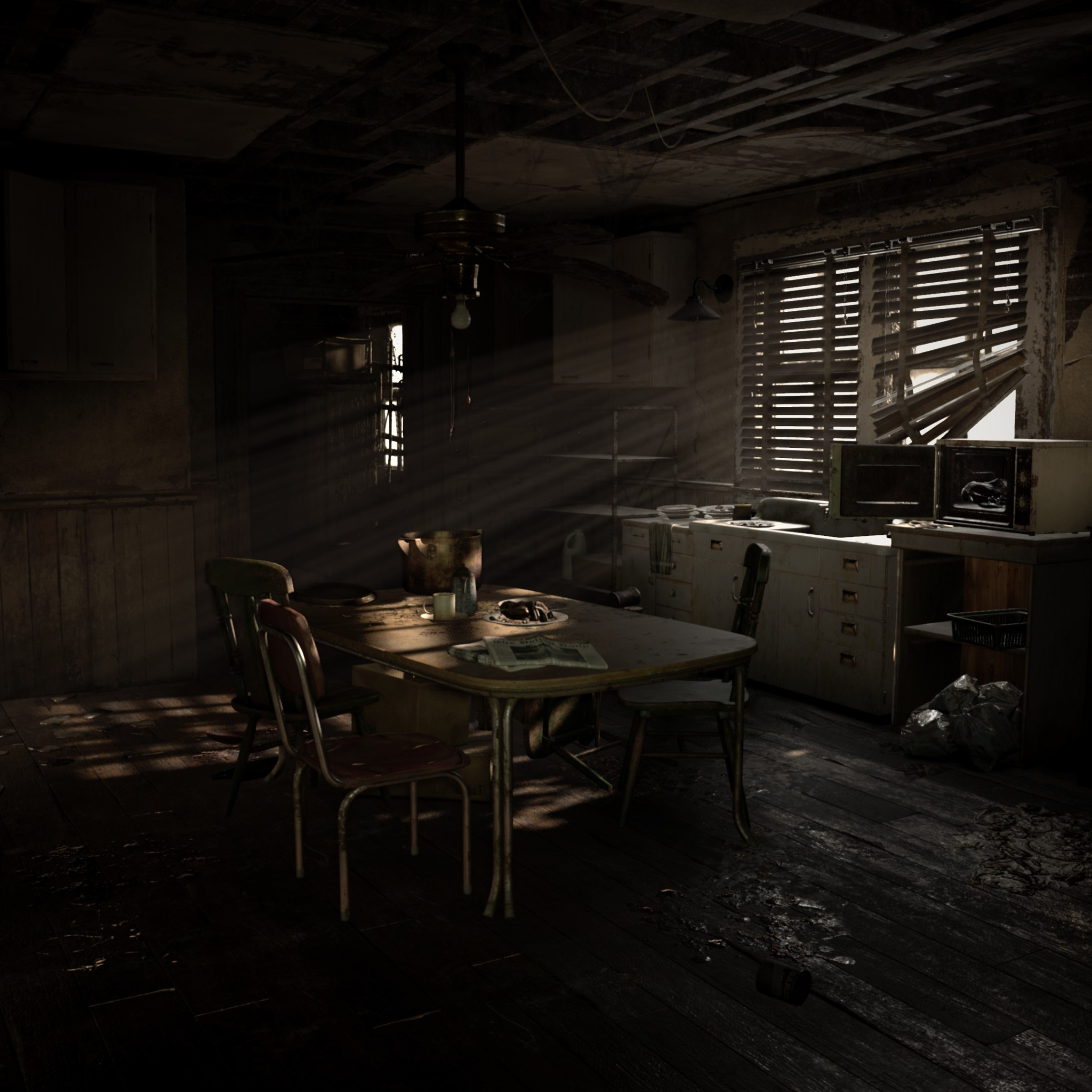 Resident evil 7 biohazard vr. Resident Evil 7 Biohazard кухня. Resident Evil 7 Biohazard стол.