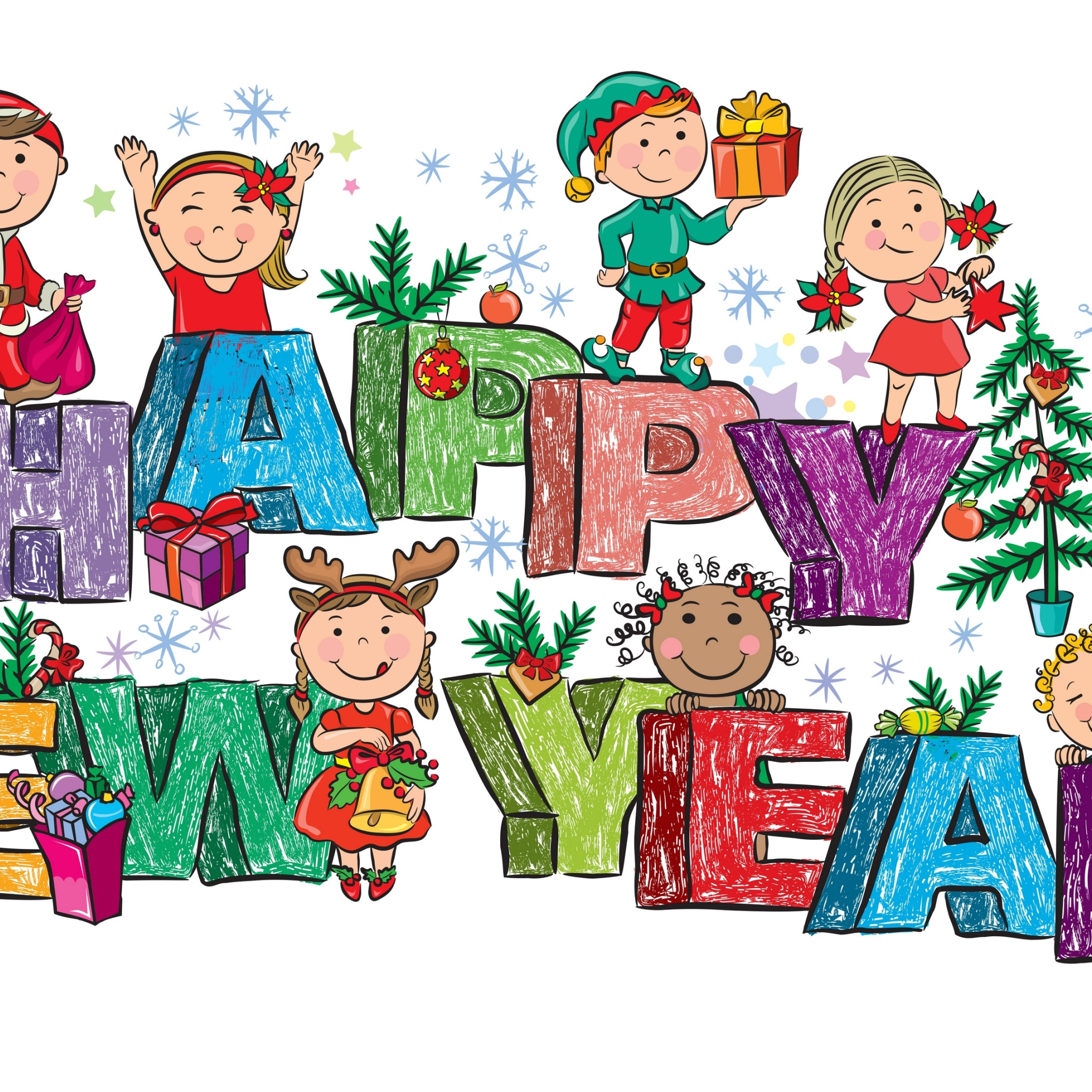 2017 год детей. Happy New year для детей. Детские рисунки Happy New year. Счастливый новый год рисунок. Новый год рисунок для школьника.