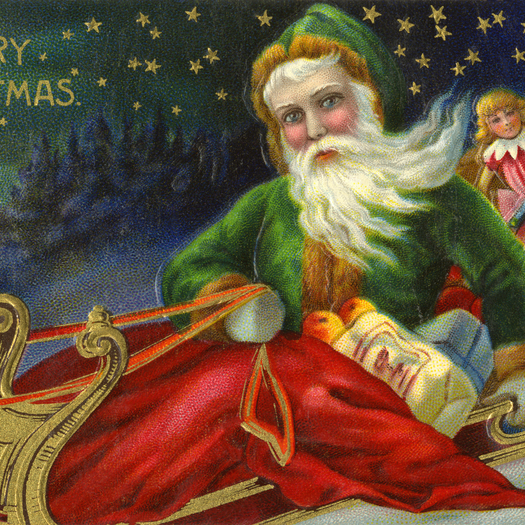 Свята новы год. Тайный дед Мороз открытка. Новогодние открытки кукольные с дедом Морозом.