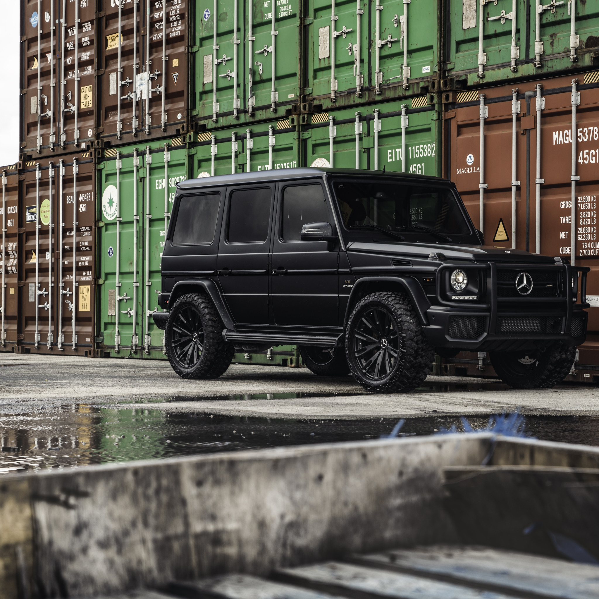 Скачать обои black, Mercedes Benz, AMG, Matte, Gelandewagen, G Wagon,  раздел mercedes в разрешении 2048x2048