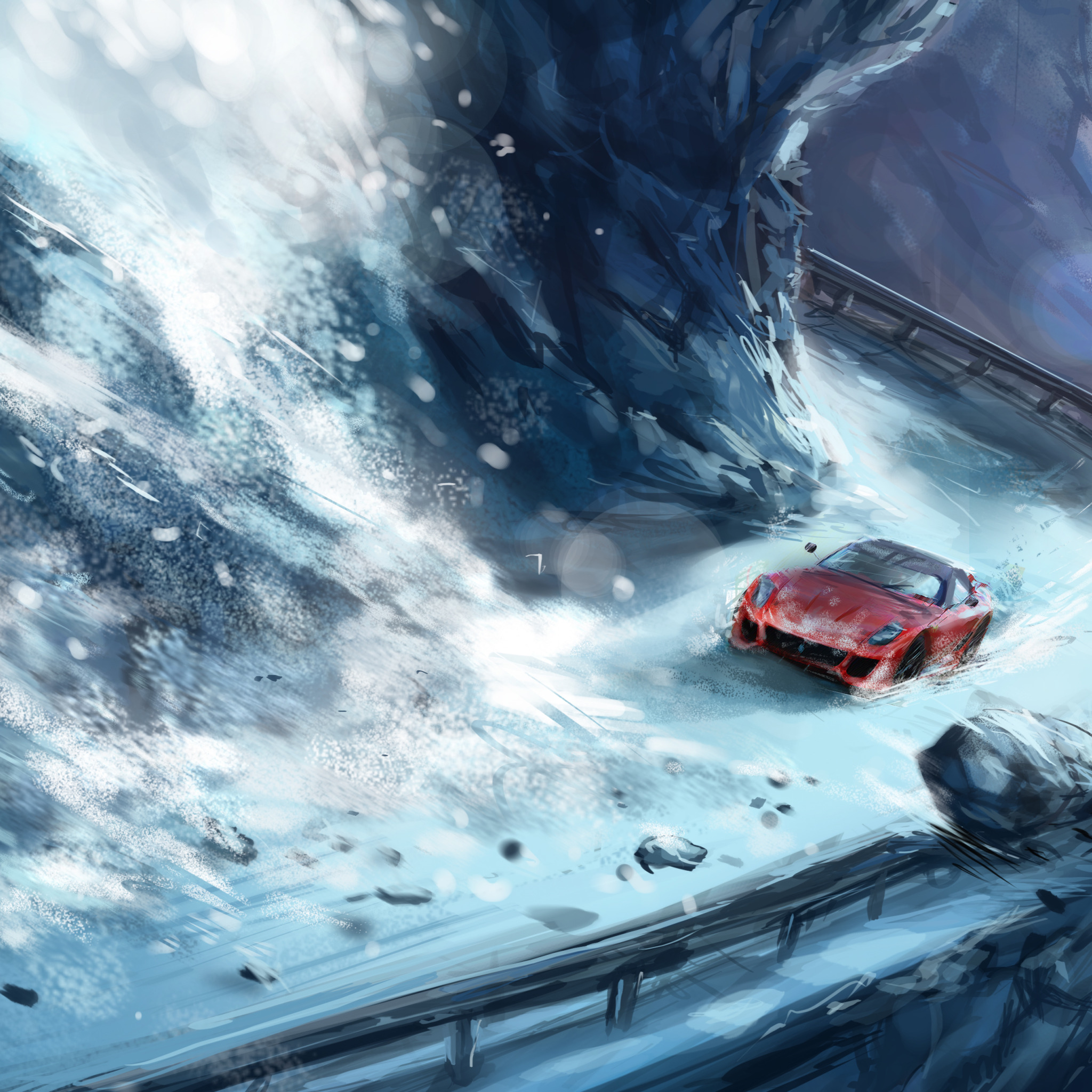 Игра машины снег. Картины зимние с машинами. Зимняя дорога арт. Картина Снежная машина. Арт дорога и автомобиль.
