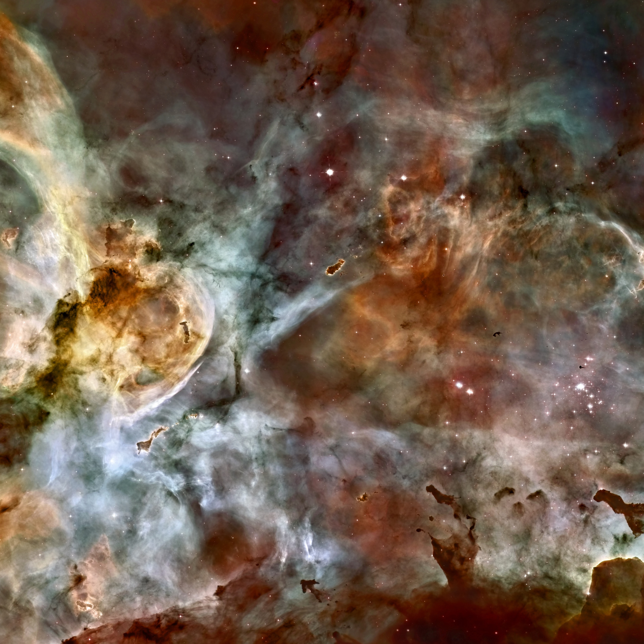 Проникнуть в глубь. Туманность киля Хаббл. NGC 3372 туманность киля.
