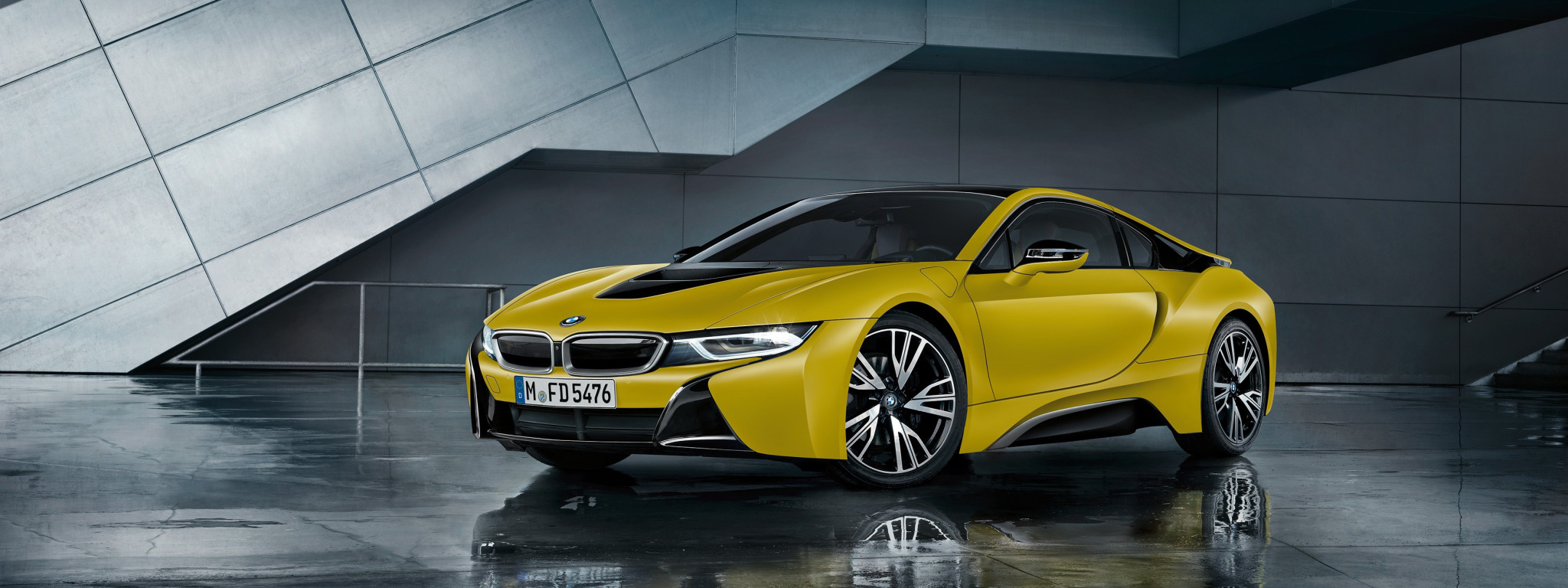 Скачать обои Желтый, BMW, Машина, Автомобиль, 2017, Yellow Edition, раздел  bmw в разрешении 2048x768