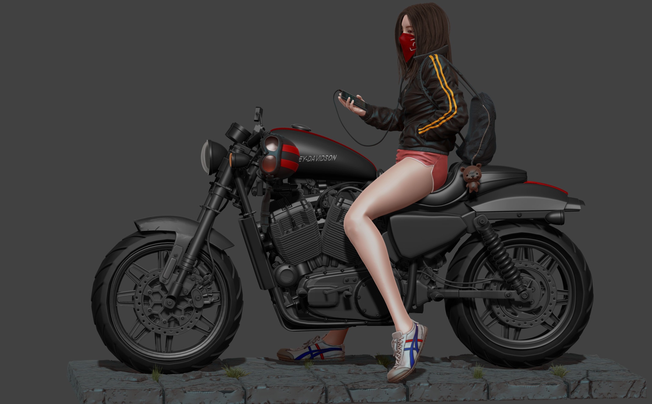 Harley Davidson Biker Girl V.2 mars 2136x1324