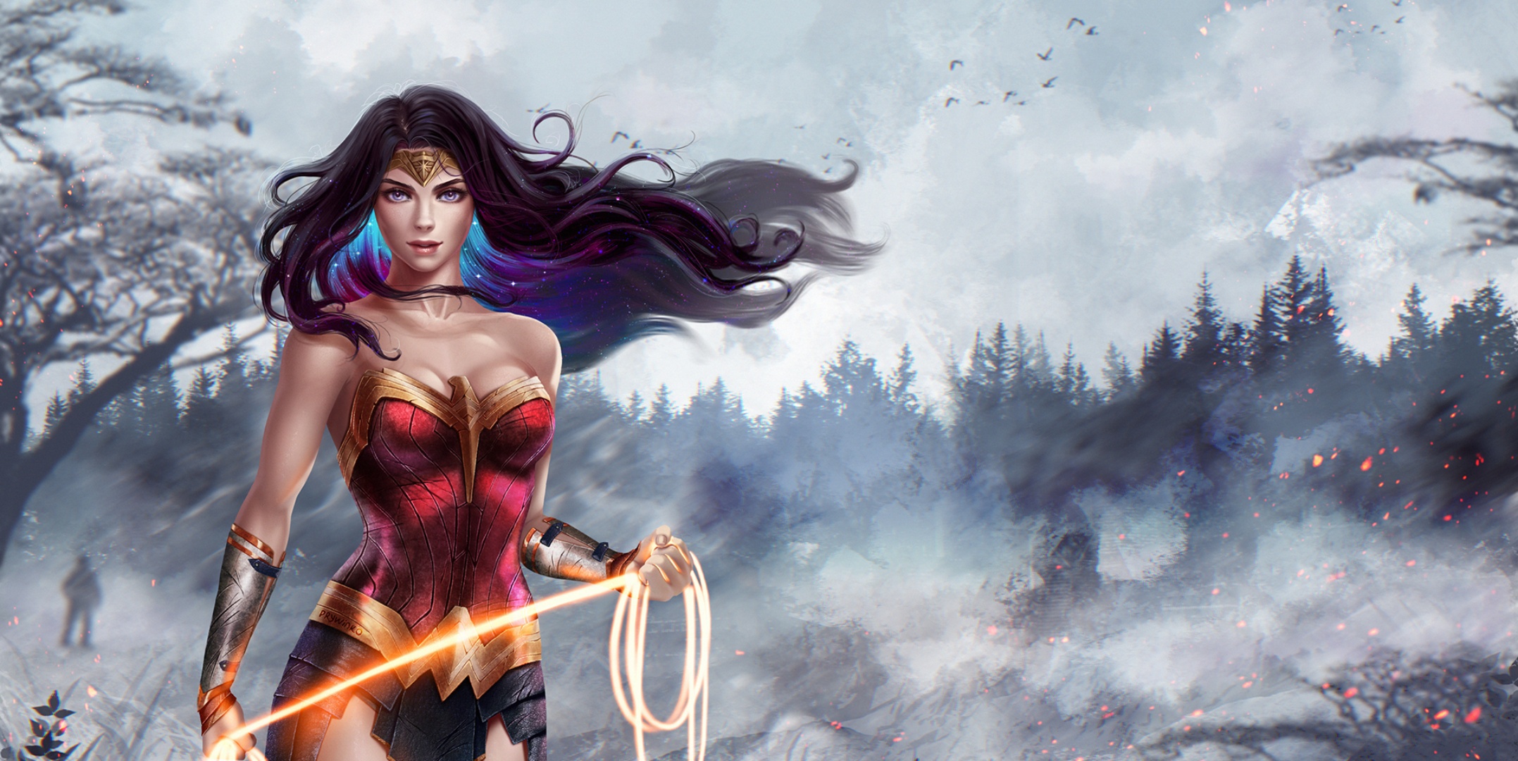 Обои Wonder Woman, DC Comics, Диана, Diana, Чудо-женщина, Амазонка на  телефон и рабочий стол, раздел фантастика, разрешение 2155x1080 - скачать