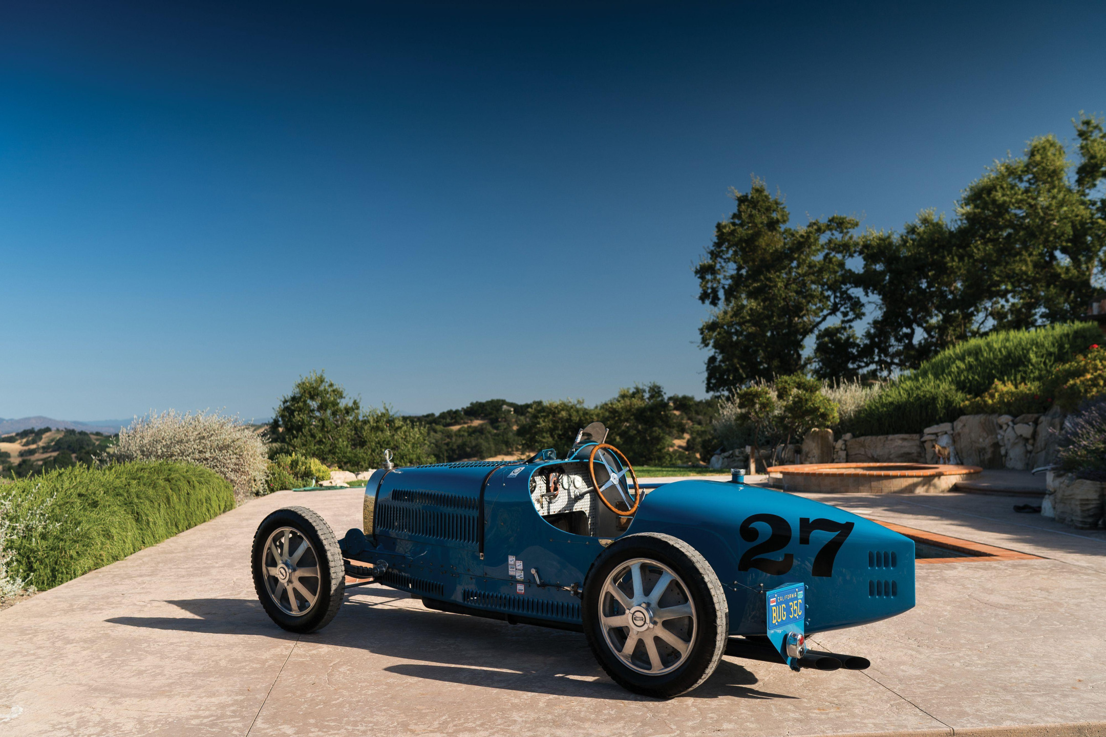 vintage, blue, 1927, Bugatti Type 35C