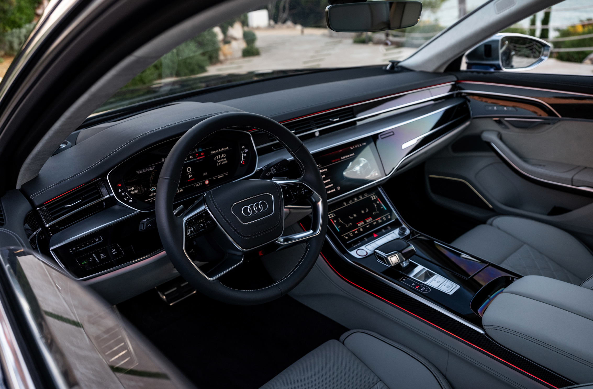 Скачать обои Audi, интерьер, седан, салон, Audi A8, Audi S8, 2020, 2019,  раздел audi в разрешении 2266x1488