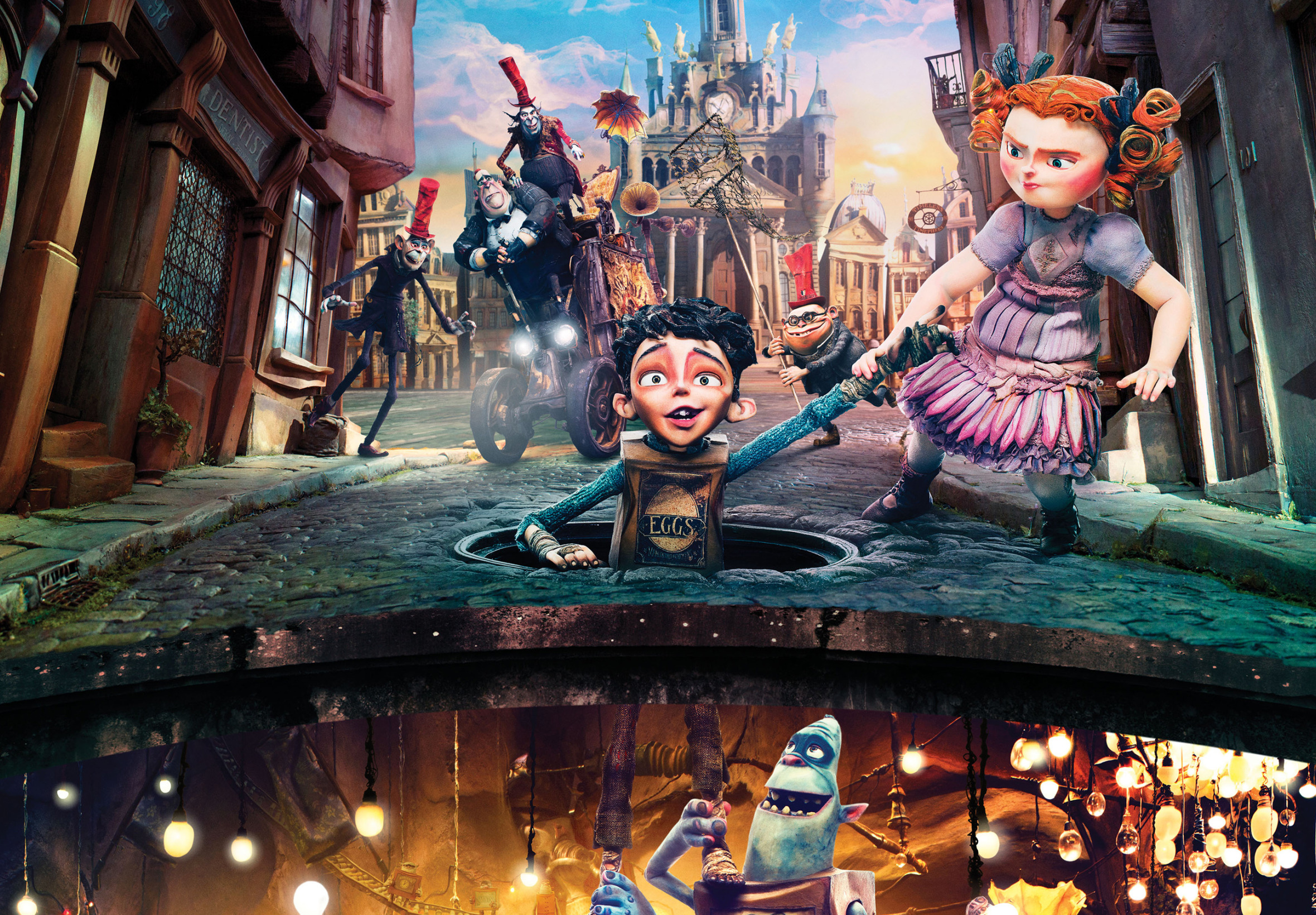 Скачать обои мультфильм, ситуация, фэнтези, персонажи, The Boxtrolls,  Семейка монстров, раздел фильмы в разрешении 2360x1640