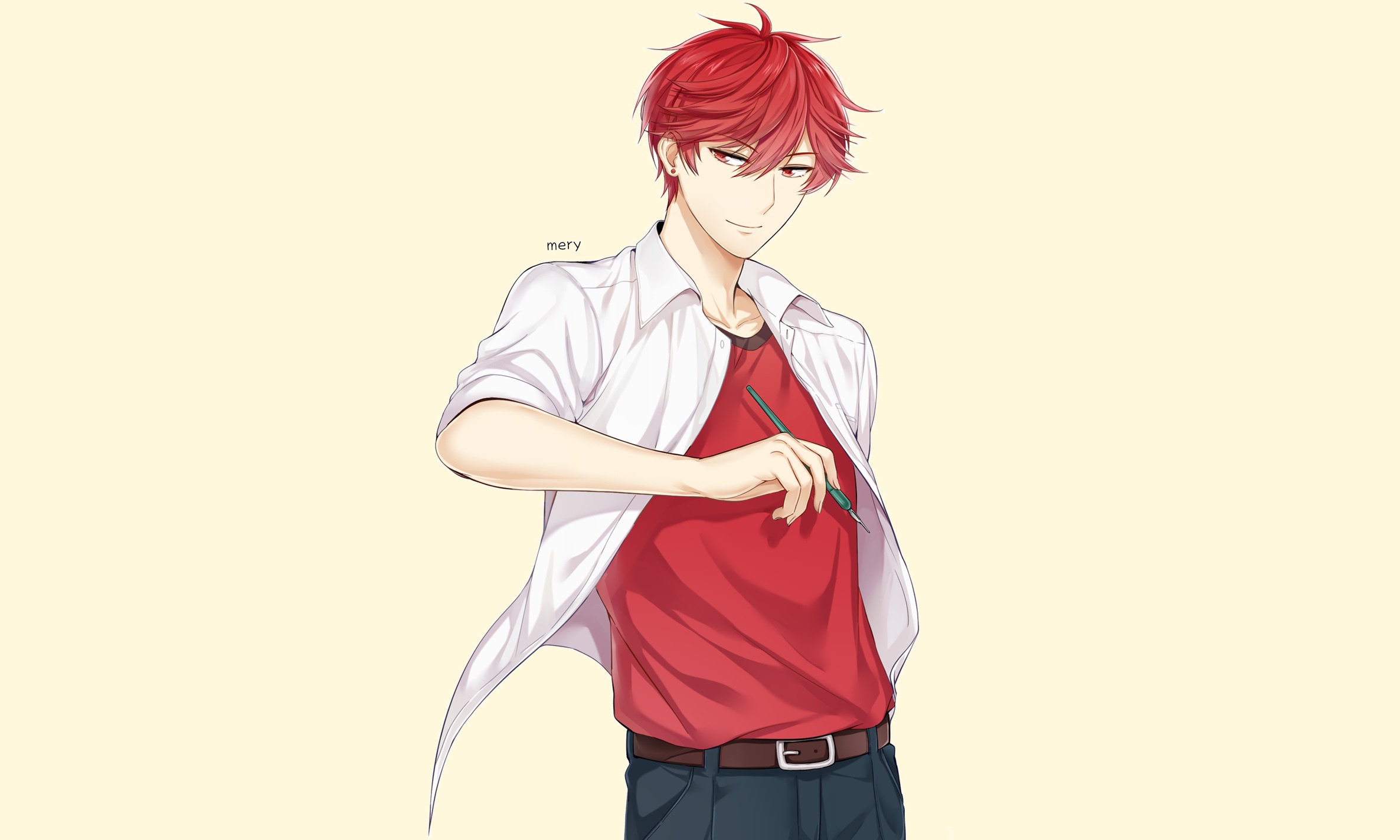 Скачать обои аниме, арт, парень, Gekkan Shoujo Nozaki-kun, Нозаки автор  сёдзе манги, Mikoshiba Mikoto, раздел сёдзё в разрешении 2372x1424