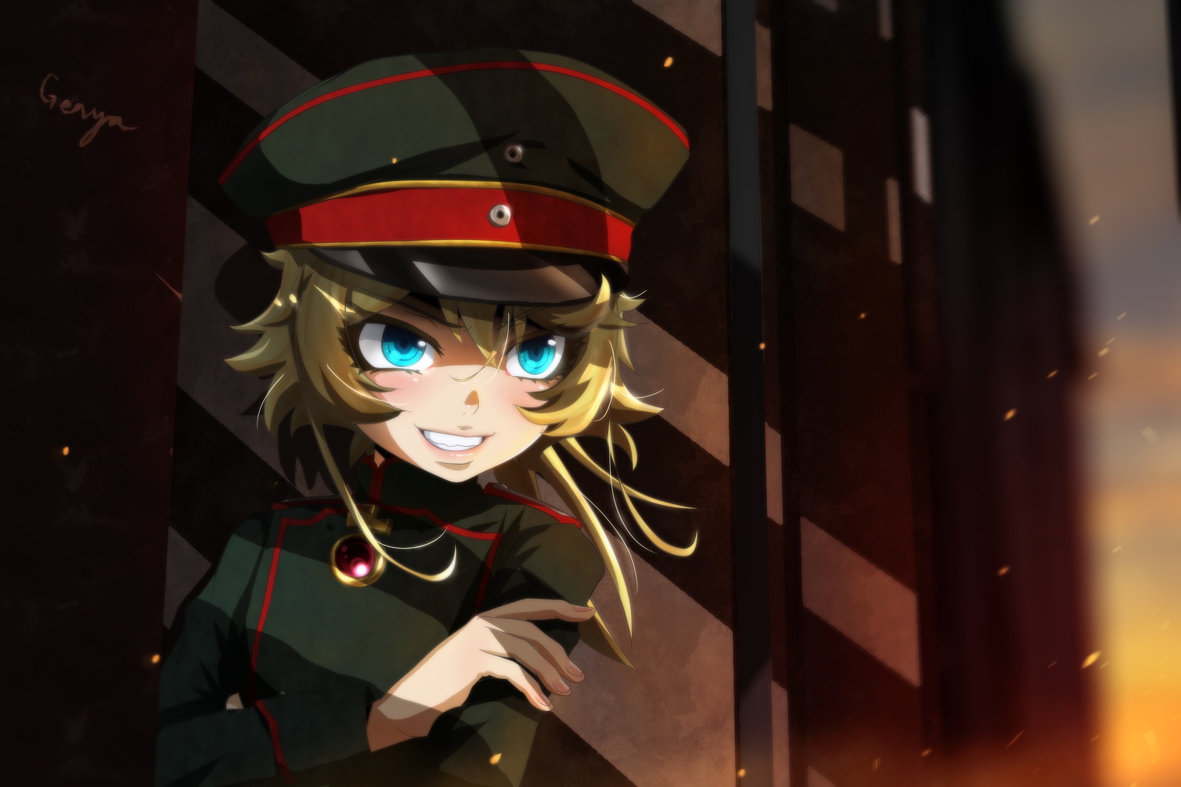 Скачать обои девушка, форма, anime, art, Youjo Senki, Tanya Degurechaff,  раздел прочее в разрешении 2400x1600