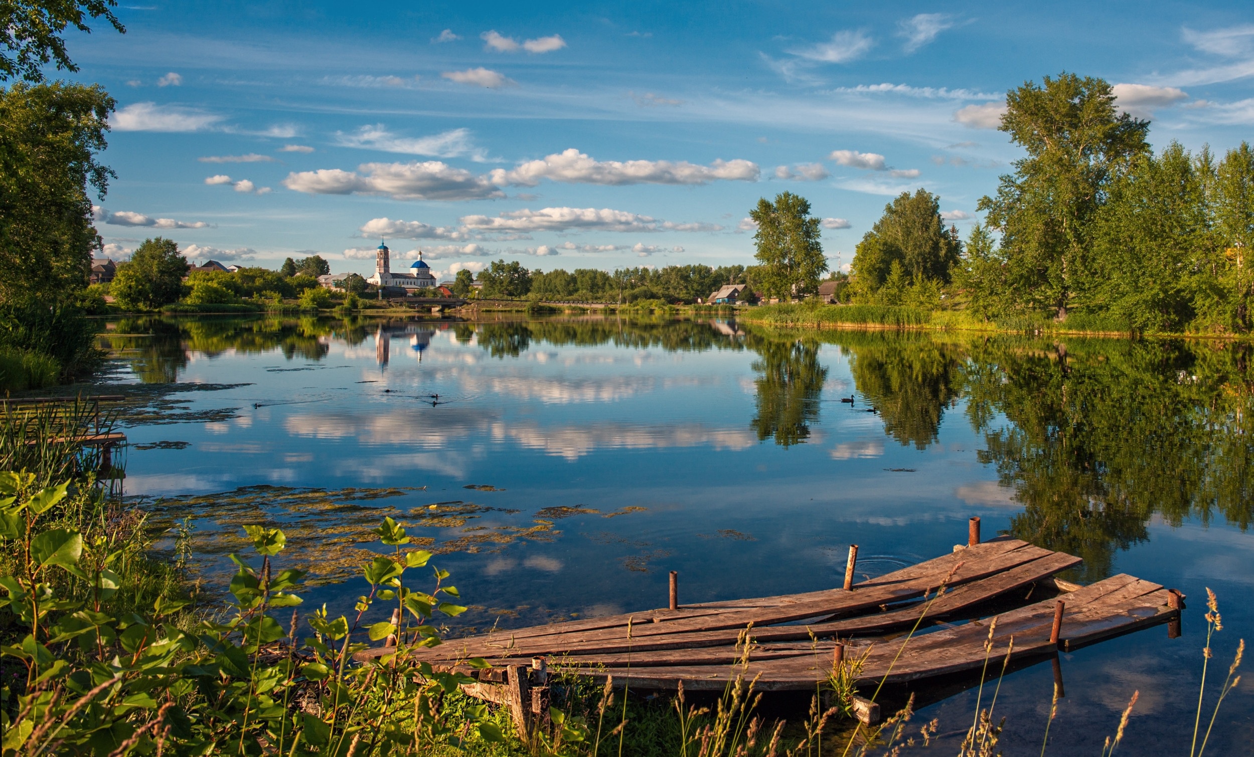 Берег речки в деревне