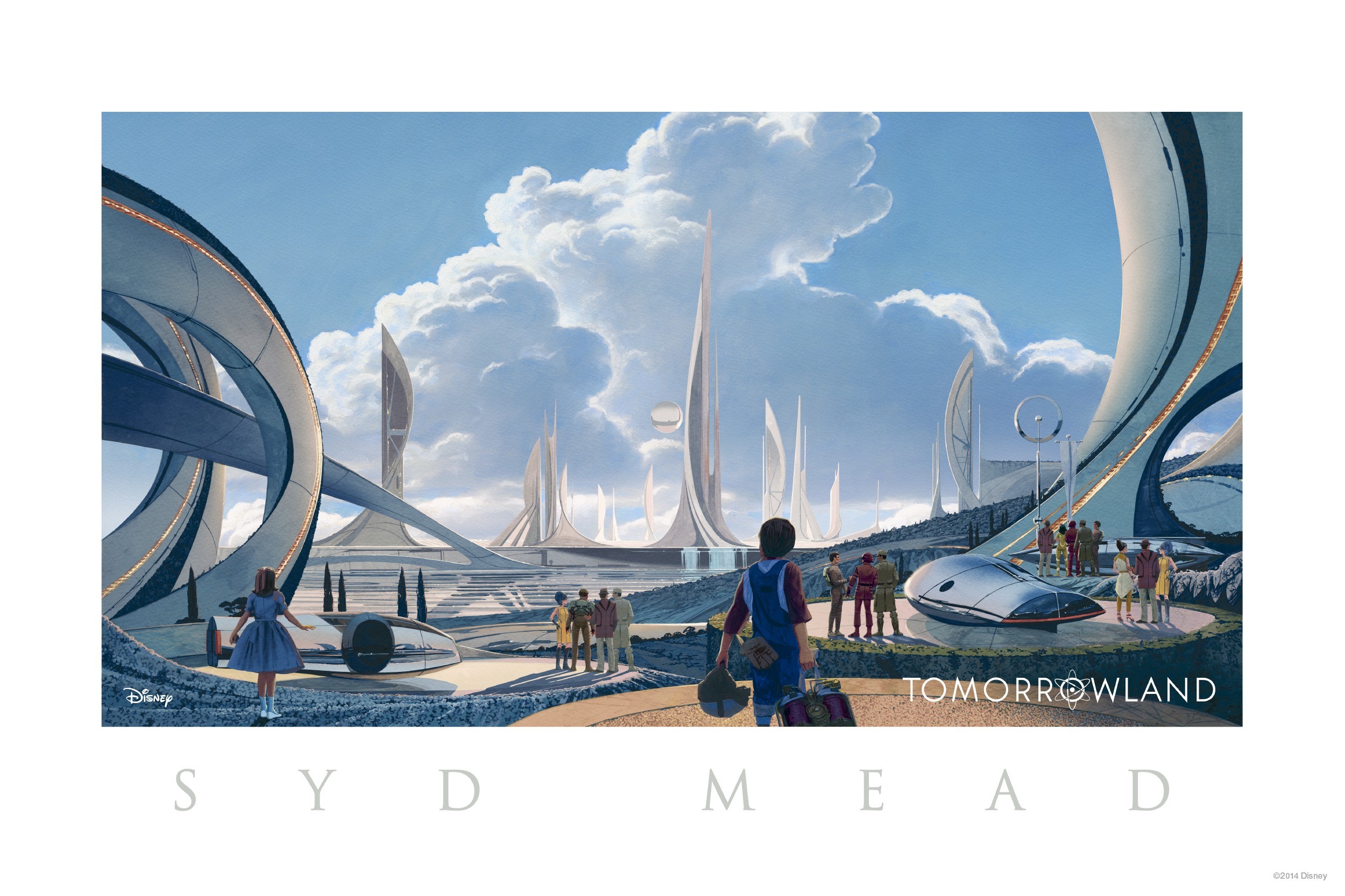 Обои город, фантастика, рисунок, арт, Tomorrowland, параллельный мир, Земля  будущего на телефон и рабочий стол, раздел фильмы, разрешение 2500x1667 -  скачать