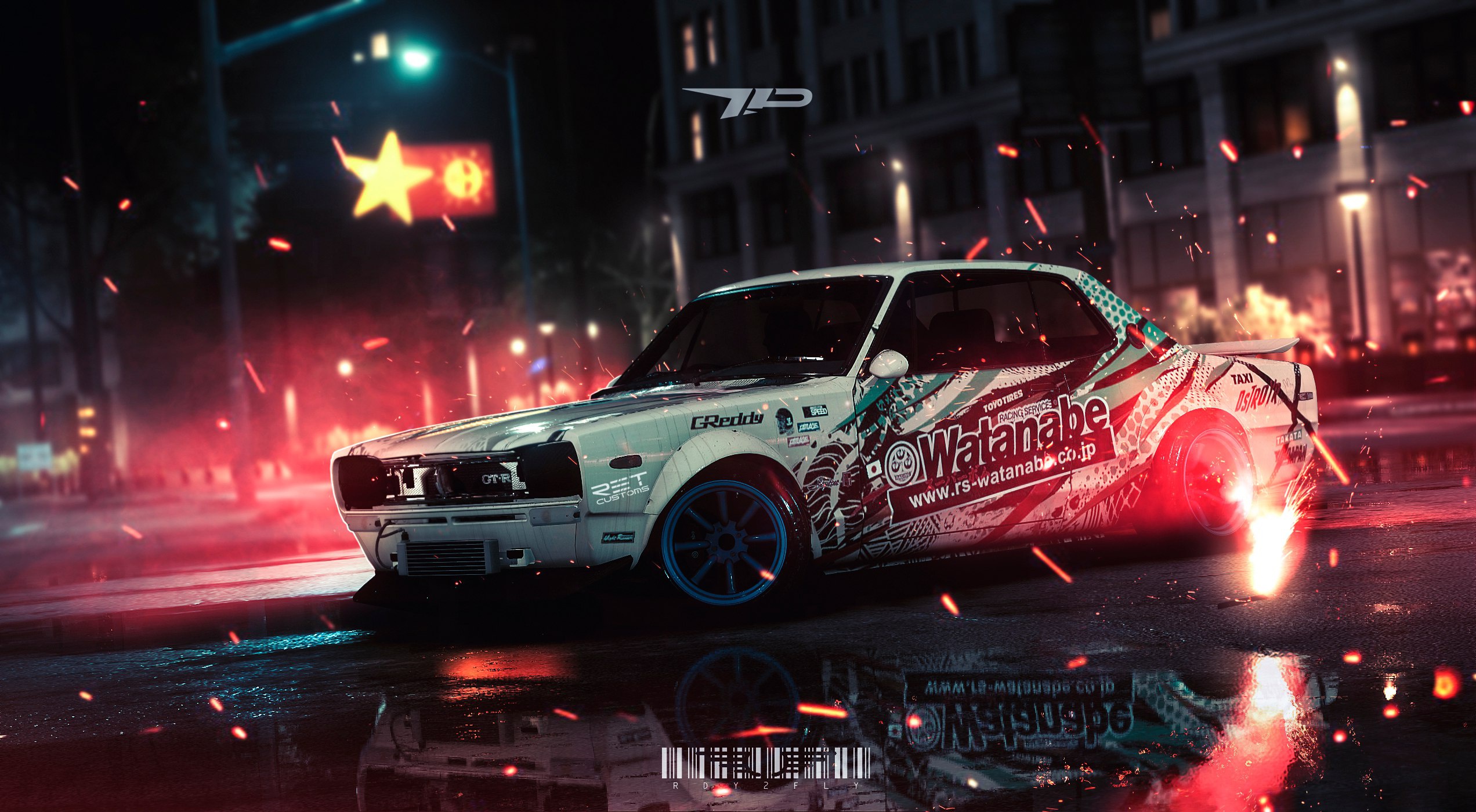 BMW m5 Neon дрифт