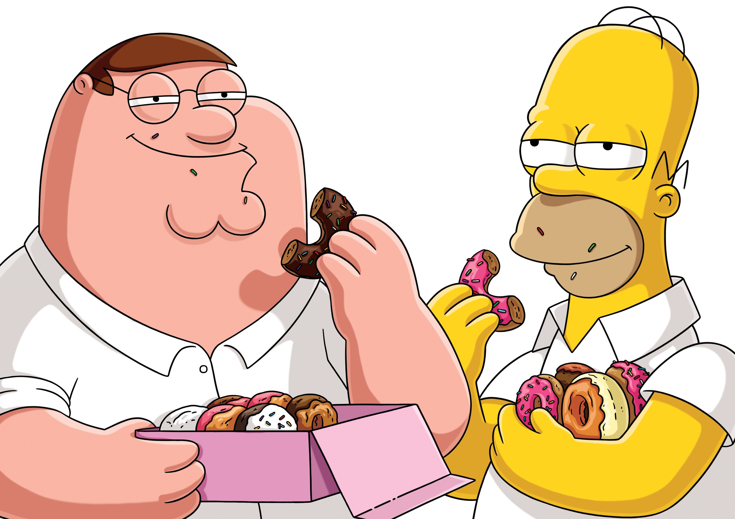 Обои the simpsons, family guy, Homer, Peter Griffin, fat, donuts, Matt  Groening на телефон и рабочий стол, раздел минимализм, разрешение 2550x1802  - скачать