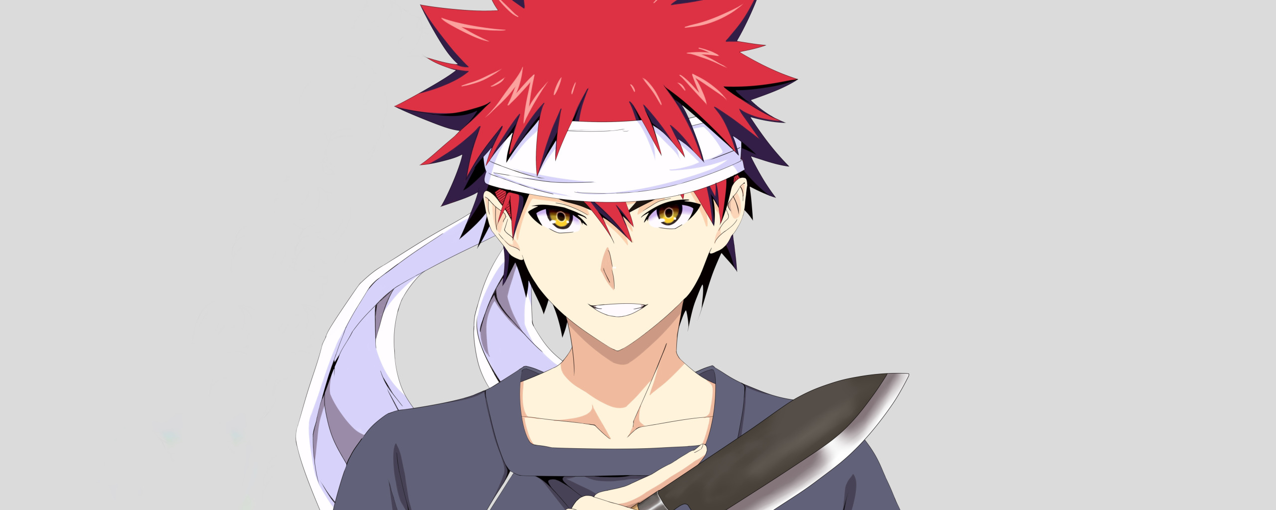 Скачать обои red, red hair, anime, boy, redhead, asian, knife, <b>manga</b>, разде...