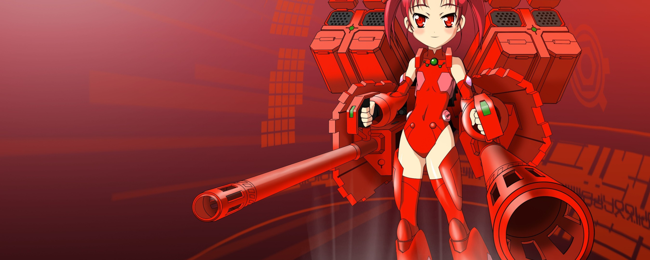 Скачать обои red, game, mecha, anime, queen, asian, manga, japanese, раздел  сёнэн в разрешении 2560x1024