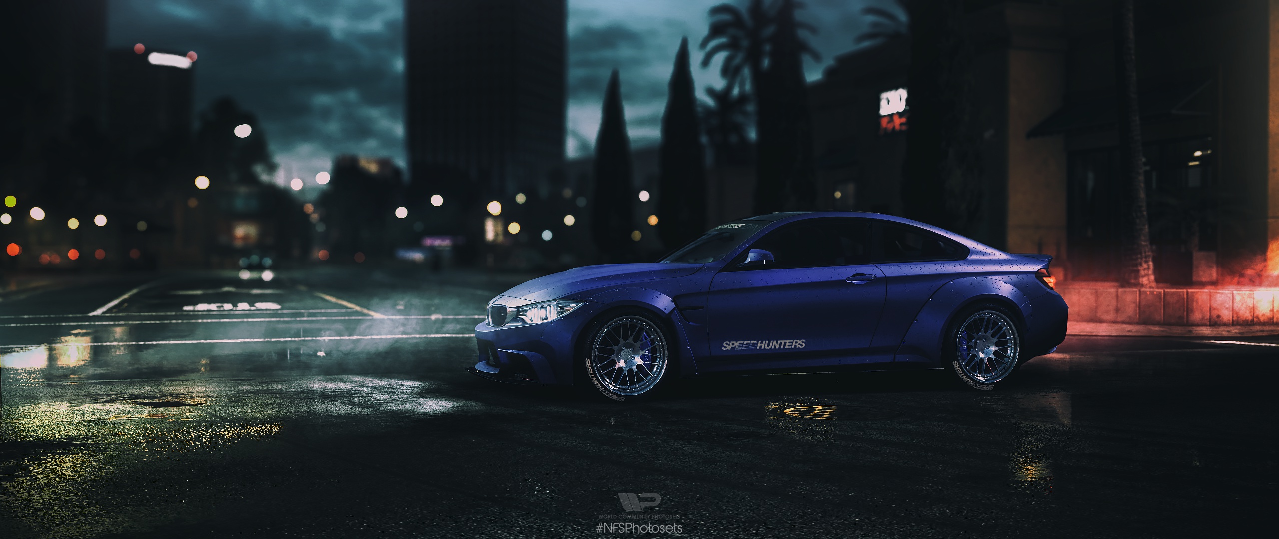 Скачать обои Ночь, BMW, NFS, Ночной город, NFSPhotosets, Need For Speed 2015,  раздел игры в разрешении 2560x1080