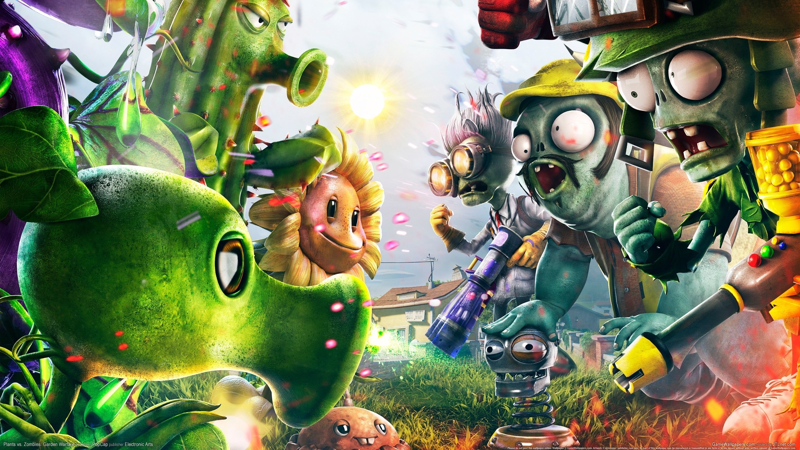 Скачать обои Electronic Arts, Plants, PopCap, Zombies, Plants vs. Zombies: Garden Wafare, раздел игры в разрешении 2560x1440