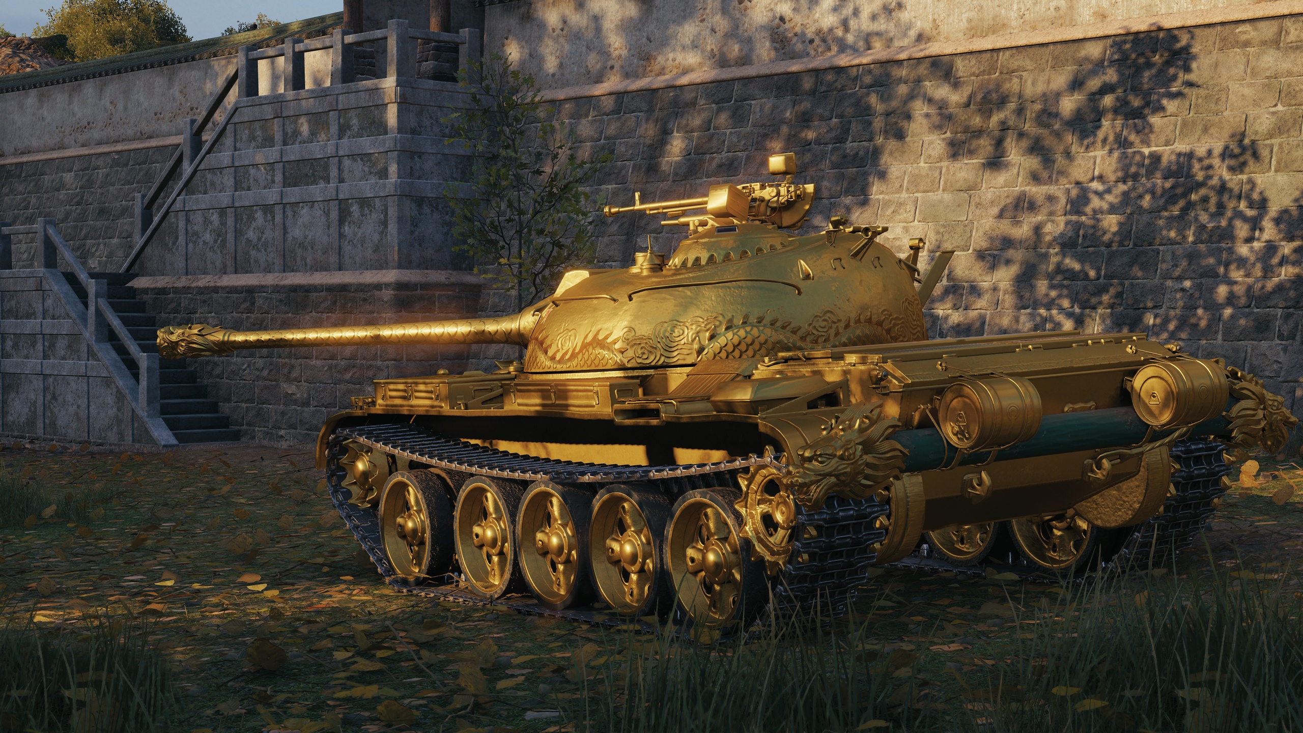 Скачать обои World of Tanks, 3D стиль, Type 59 Gold, раздел игры в  разрешении 2560x1440