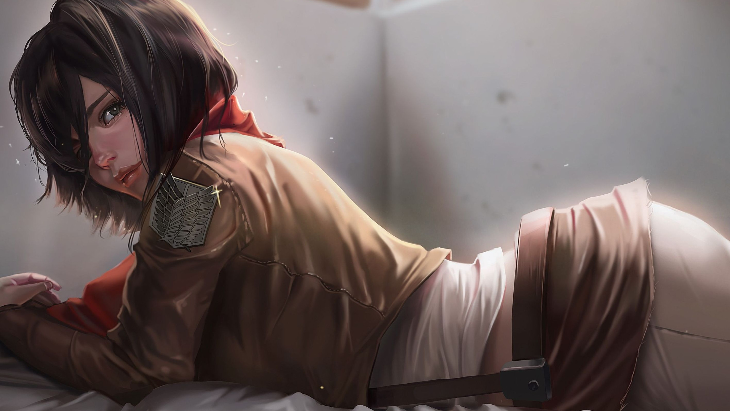 Скачать обои аниме, anime, sasha, атака титанов, микаса, attack on titan,  mikasa, саша, раздел арт в разрешении 2560x1440