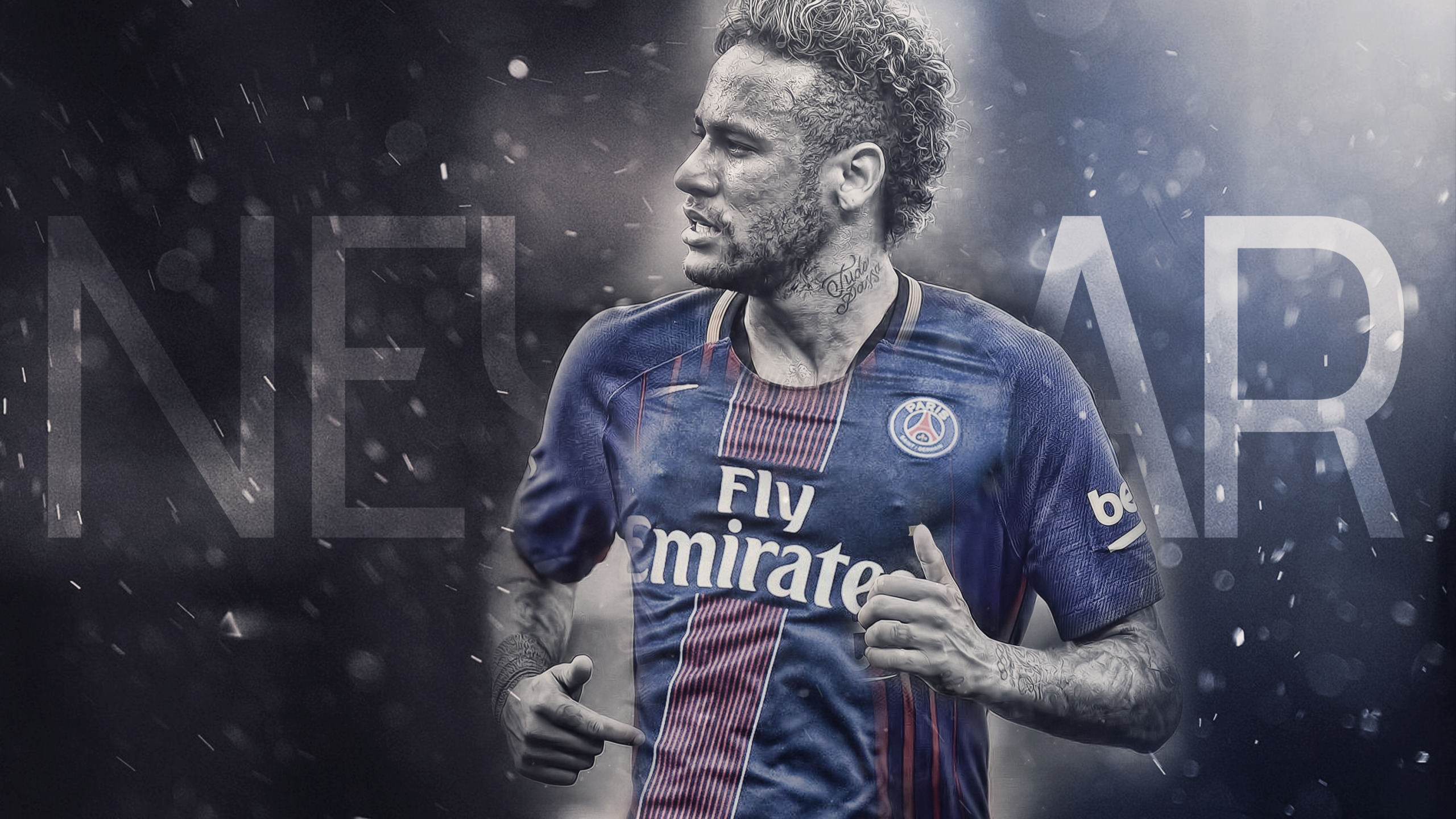 Скачать обои wallpaper, sport, football, player, Neymar, Paris  Saint-Germain, раздел спорт в разрешении 2560x1440