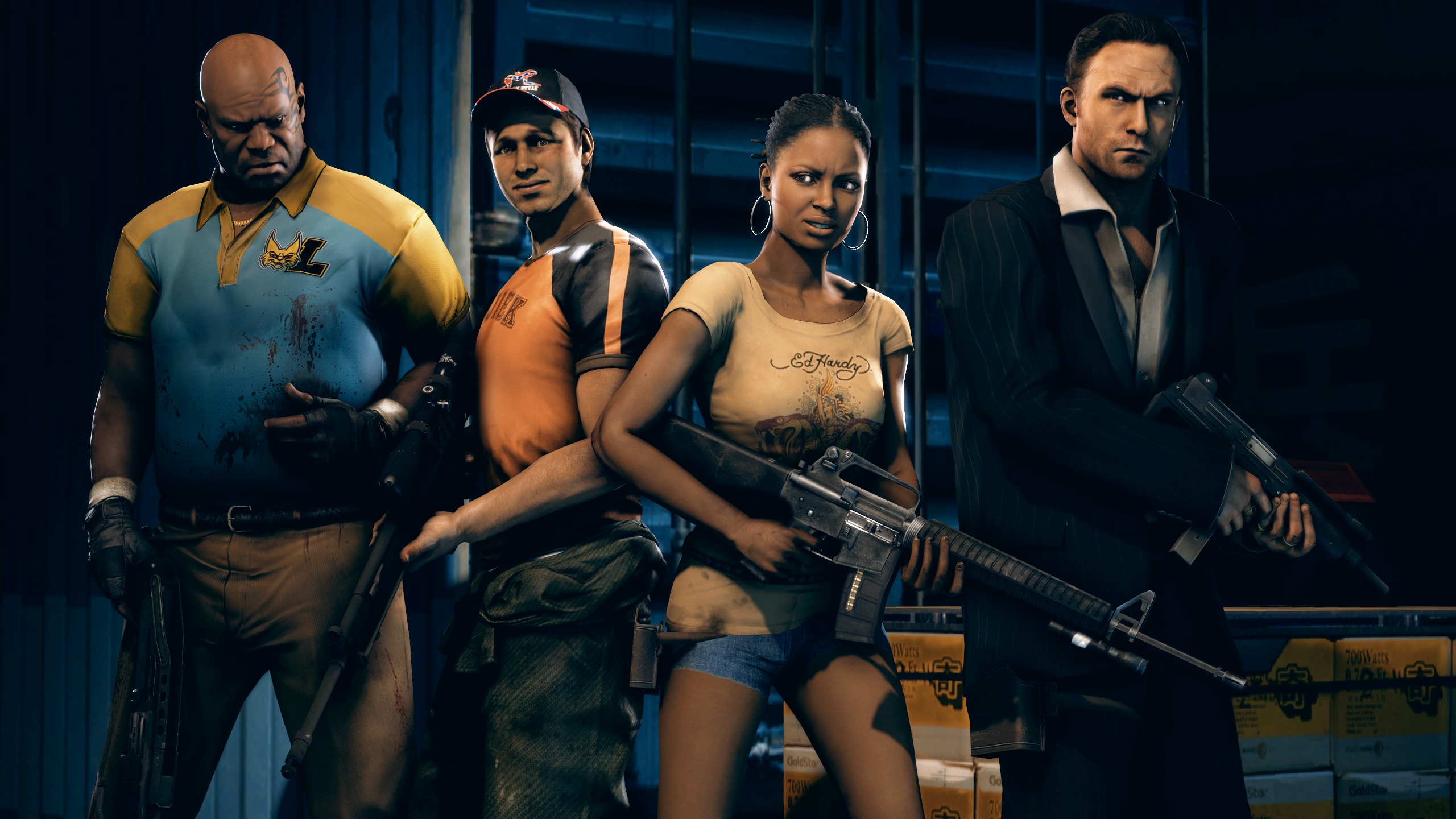 Скачать обои Left 4 Dead 2, Valve, Ellis, Rochelle, Nick, Coach, fps,  раздел игры в разрешении 2560x1440