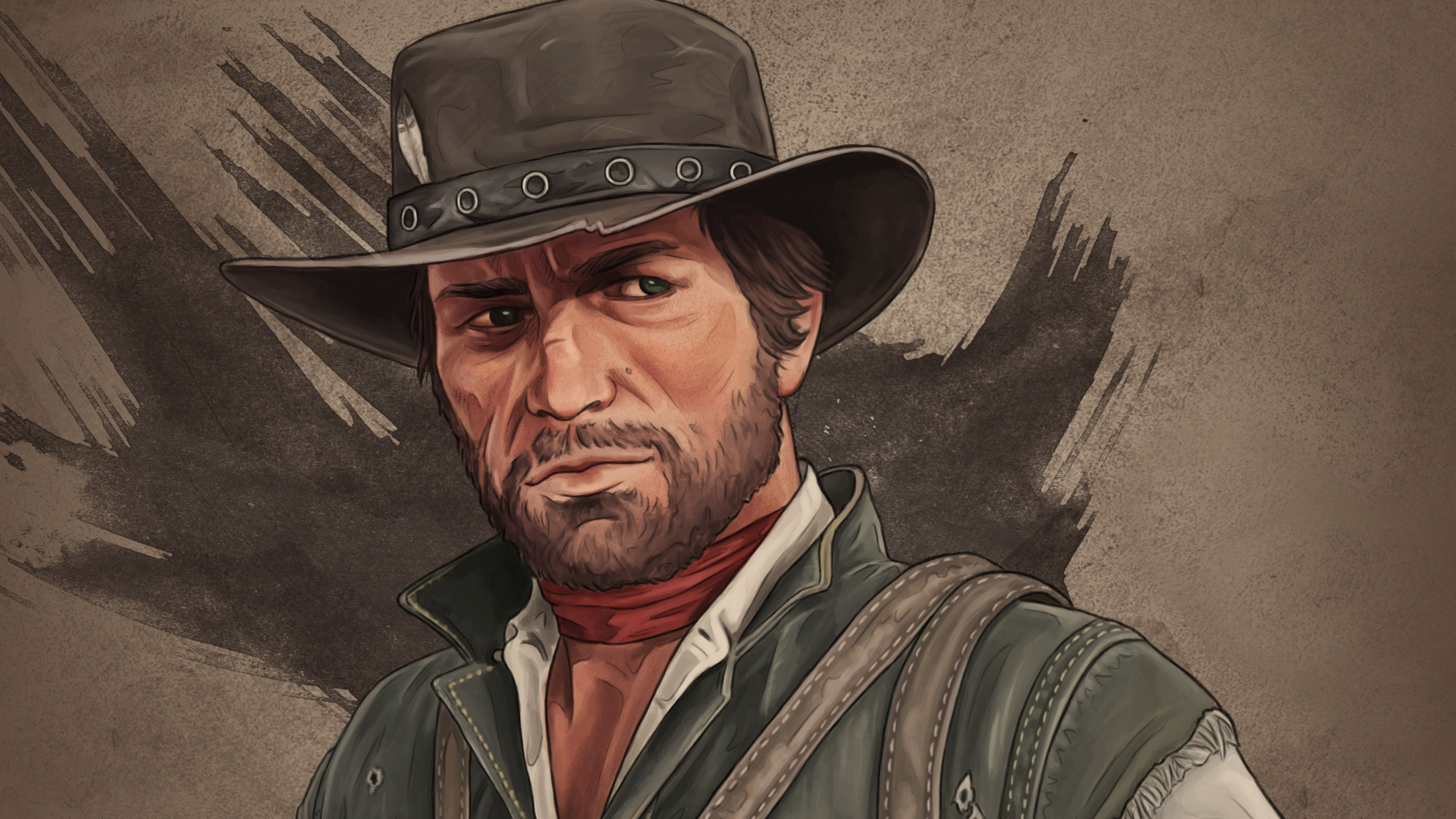 Скачать обои шляпа, rockstar, cowboy, Red Dead Redemption 2, arthur morgan,  rdr, раздел игры в разрешении 2560x1440