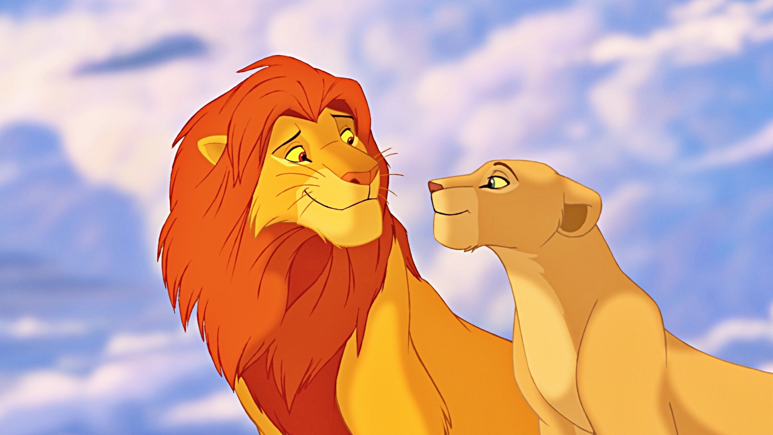 Обои Disney, львы, Король Лев, Симба, Дисней, The Lion King, мульфильм,  Нала на телефон и рабочий стол, раздел фильмы, разрешение 2560x1440 -  скачать