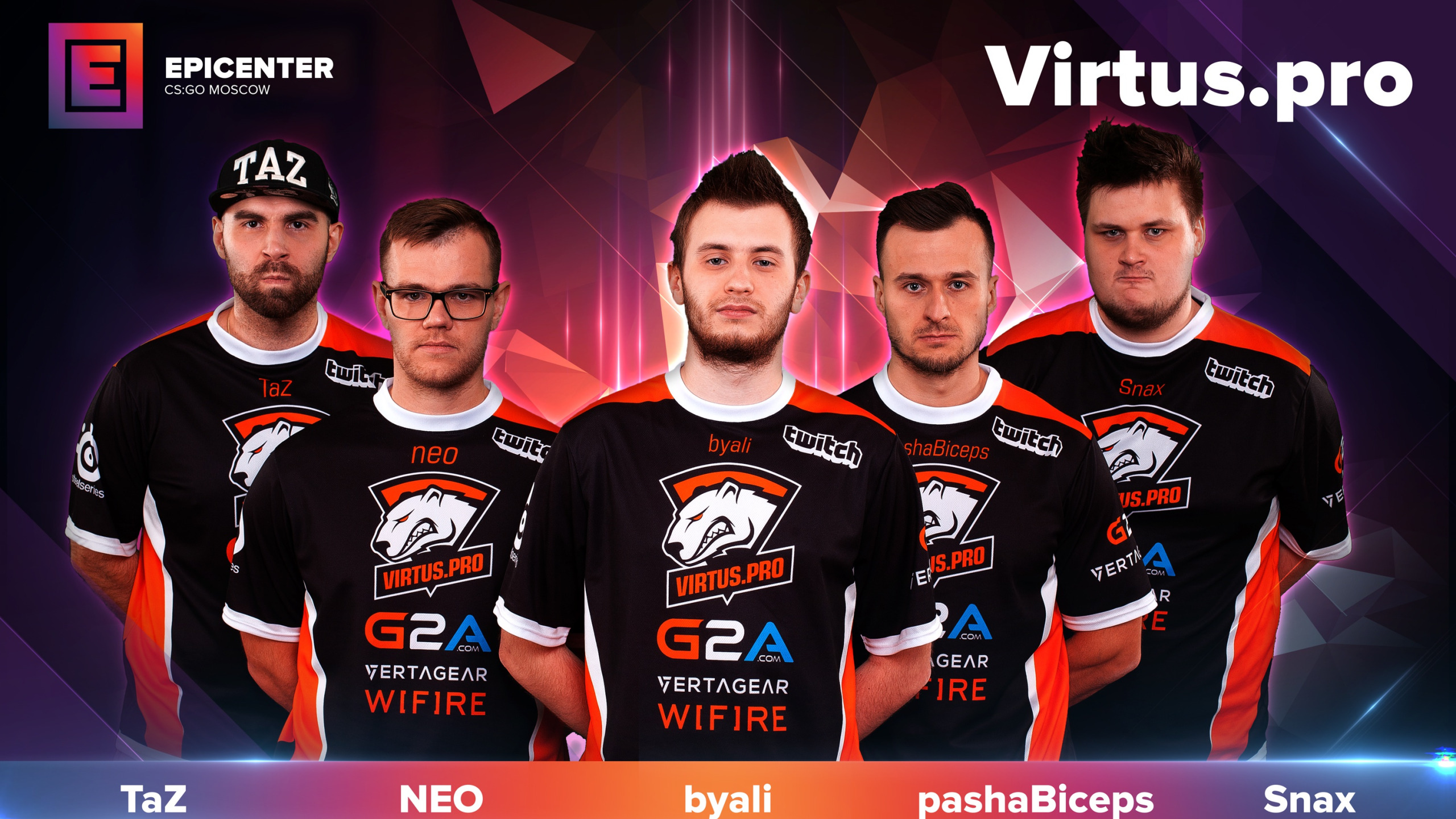 Скачать обои global offensive, poland, cs:go, neo, virtus pro, taz, byali,  pashaBiceps, раздел игры в разрешении 2560x1440