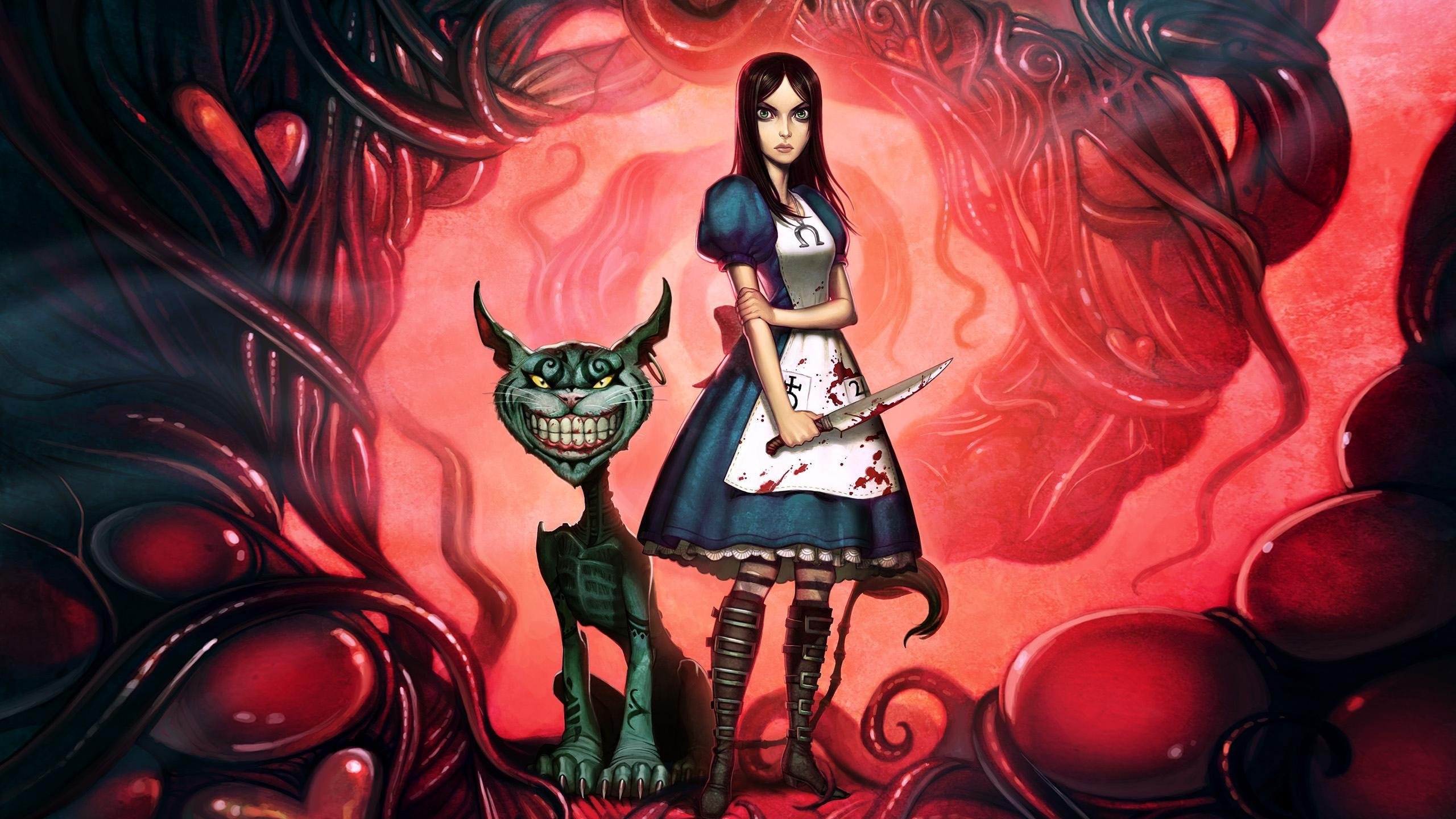 Включи обои алису. Alice Madness Returns Чеширский кот. Американ МАКГИ Элис.