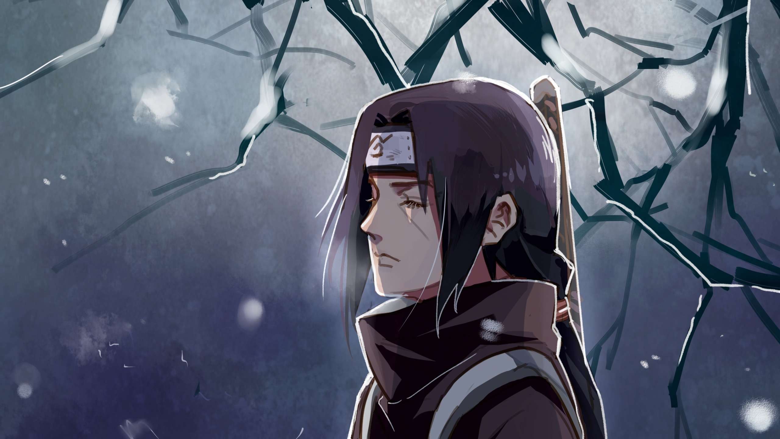 Скачать обои naruto, art, Uchiha Itachi, anbu, раздел прочее в разрешении  2560x1440