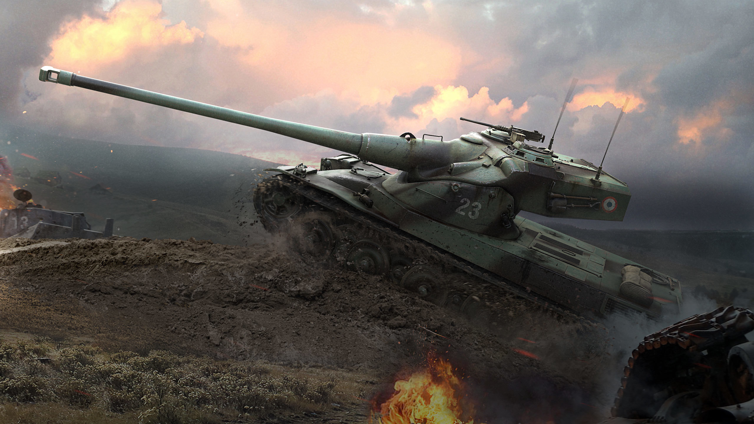 Скачать обои WoT, World of Tanks, Мир Танков, Wargaming Net, AMX 50 B,  раздел игры в разрешении 2560x1440