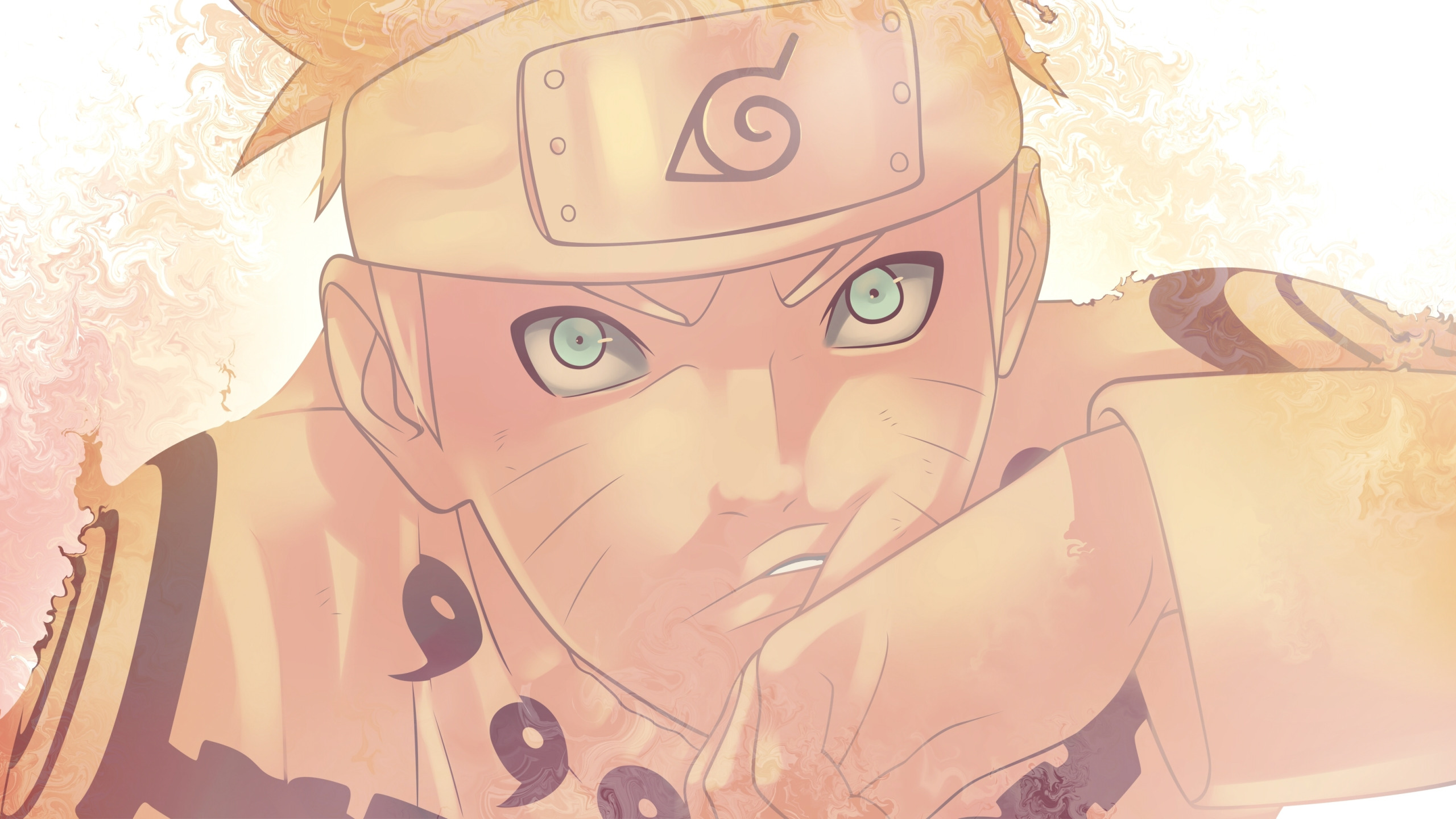 Скачать обои naruto, art, uzumaki naruto, bijuu mode, раздел прочее в  разрешении 2560x1440