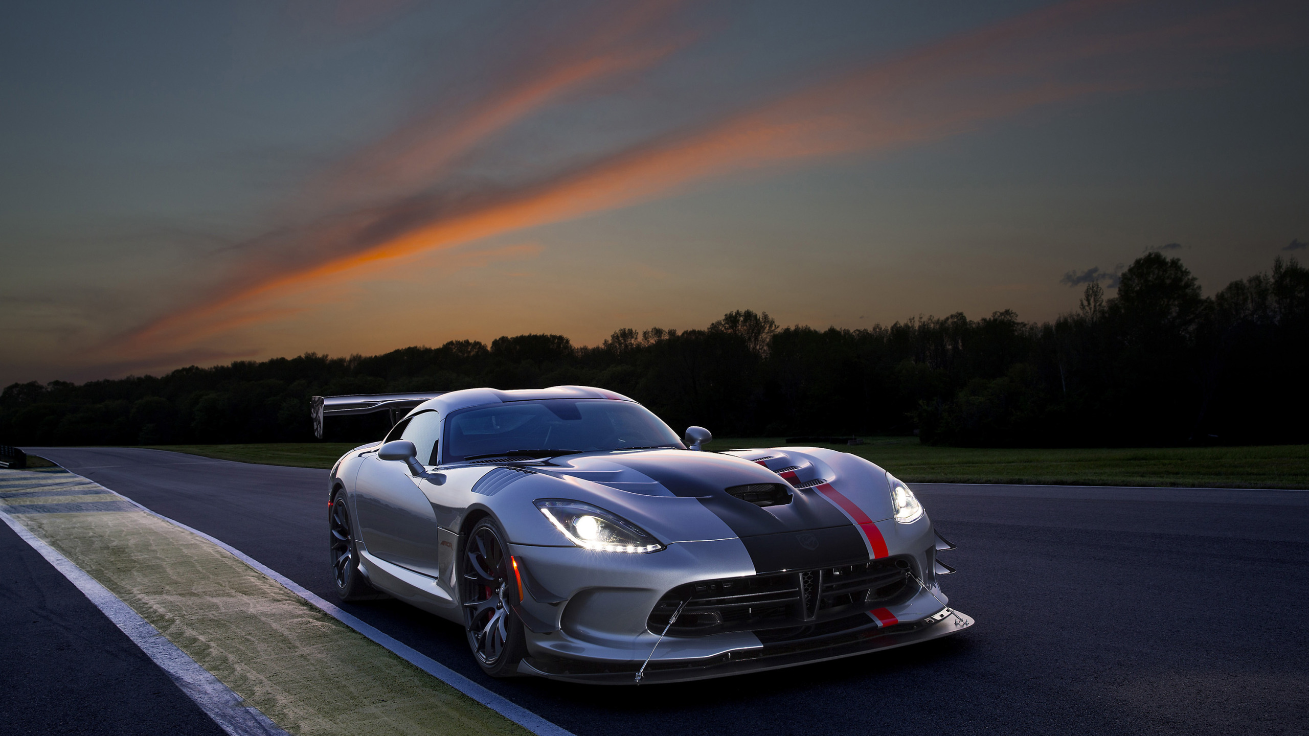 Dodge Viper черный 4k