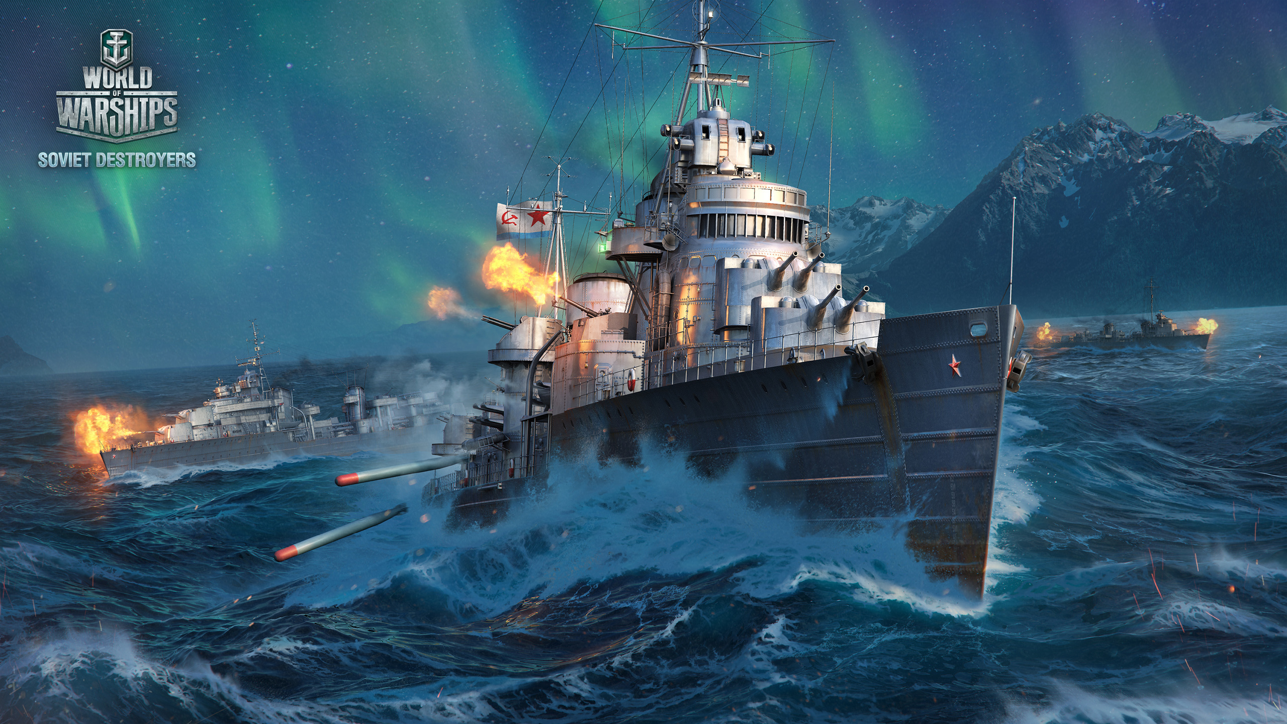 Обои морской бой, World of Warships, Мир Кораблей на телефон и рабочий стол,  раздел игры, разрешение 2560x1440 - скачать