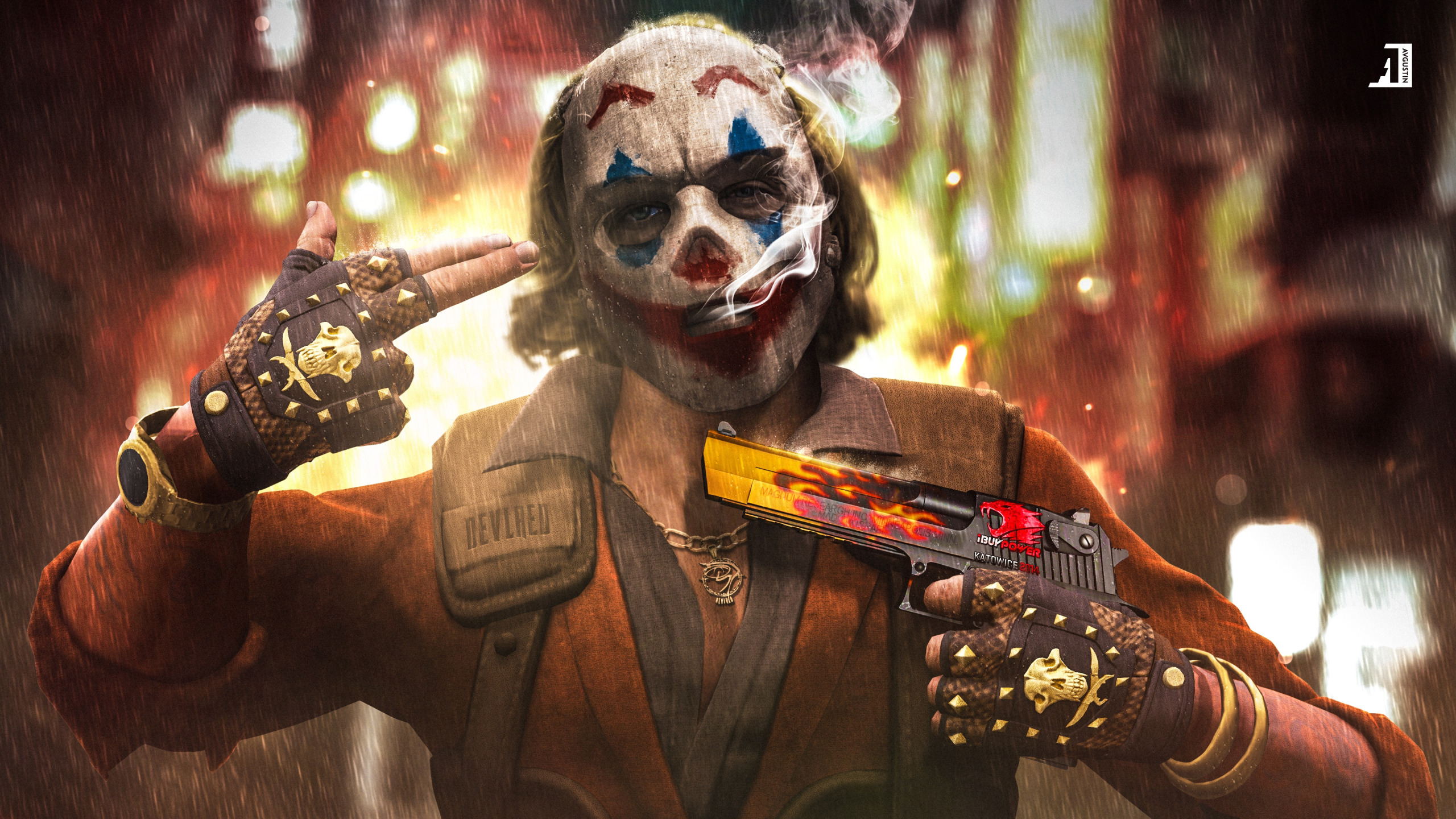 Скачать обои wallpaper, joker, artwork, csgo, deagle, 4k Wallpaper,  ibuypower, раздел игры в разрешении 2560x1440